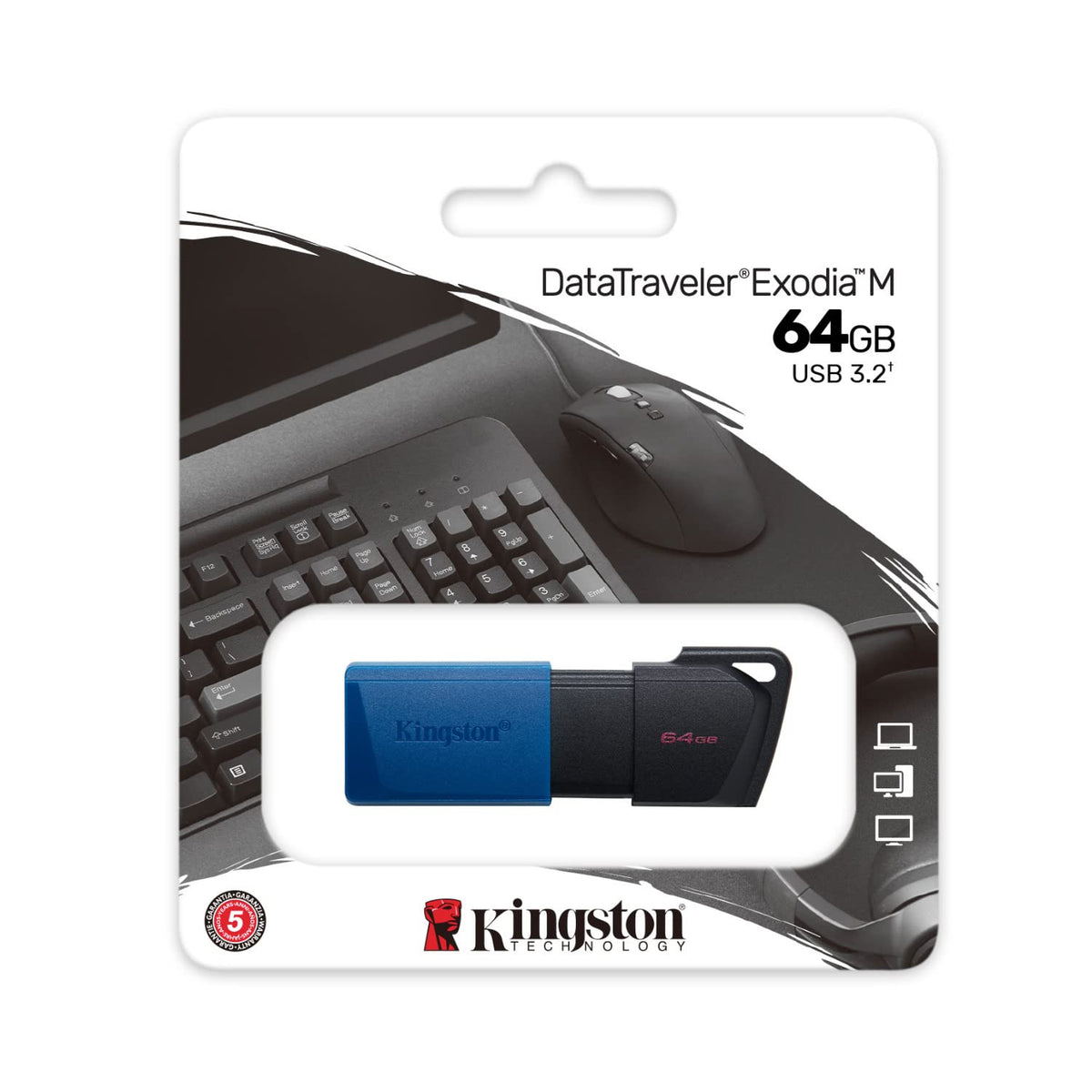 Kingston USB Data Traveler Exodia M, Capacidad: 64GB, USB 3.2 Gen 1 (DTXM/64GB)