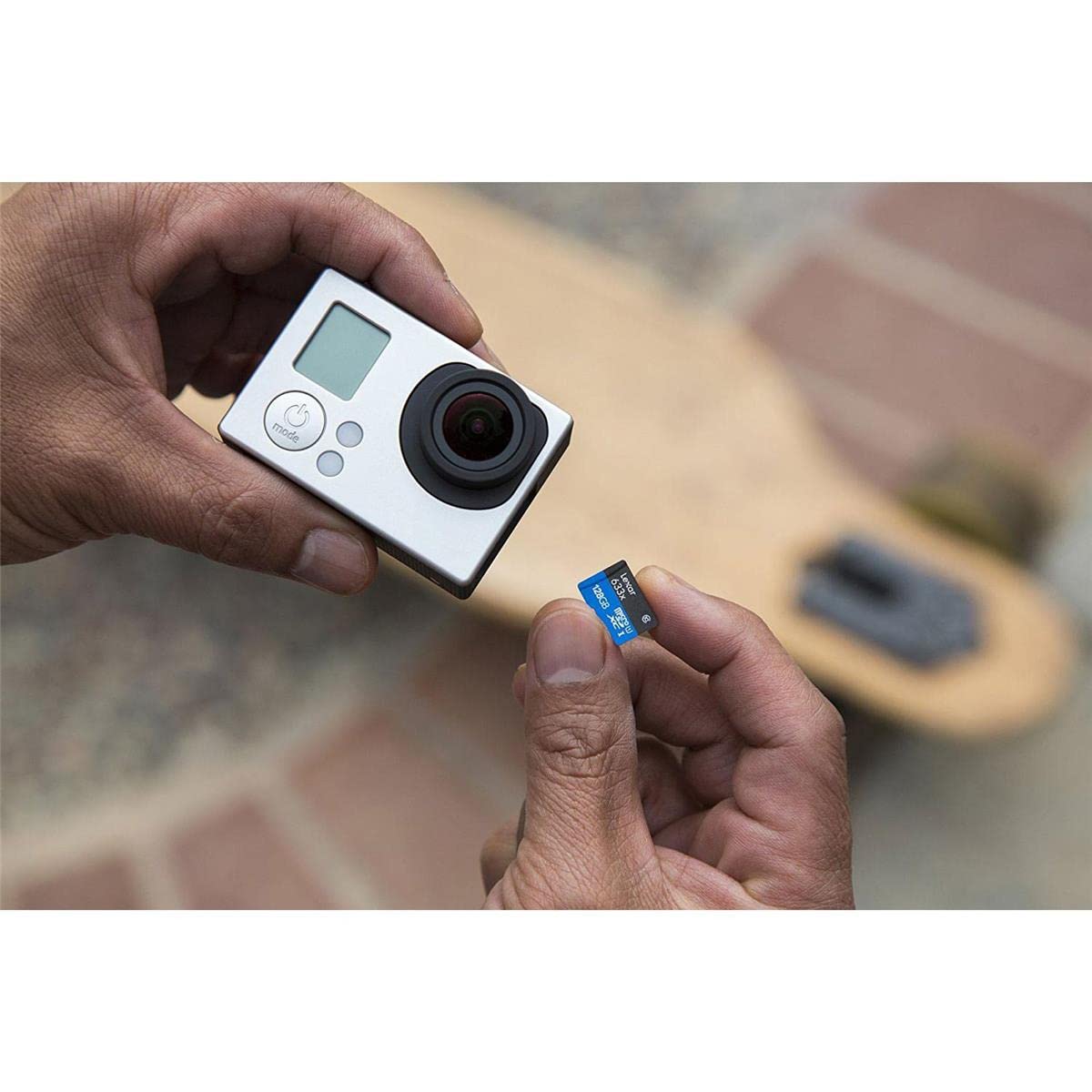 Micro SDHC con adaptador SD, Negro/Azul, 128 GB