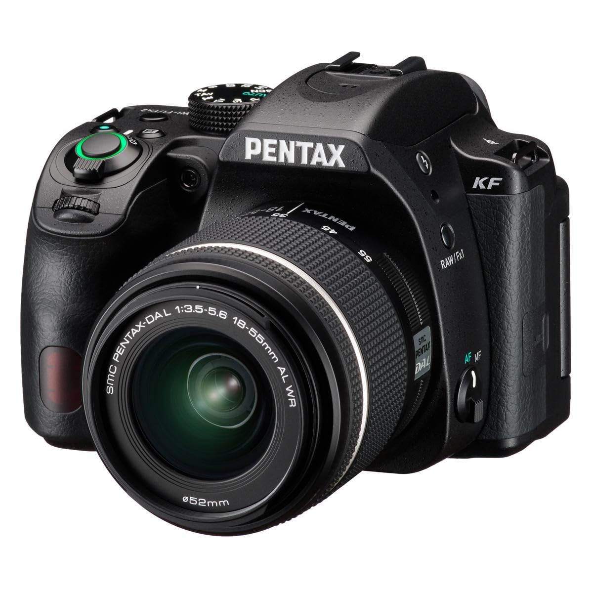 Pentax KF APS-C Cámara réflex Digital 18-55 WR Kit con Monitor LCD a Prueba de Polvo, Resistente a la Intemperie y de ángulo Variado, Color Negro