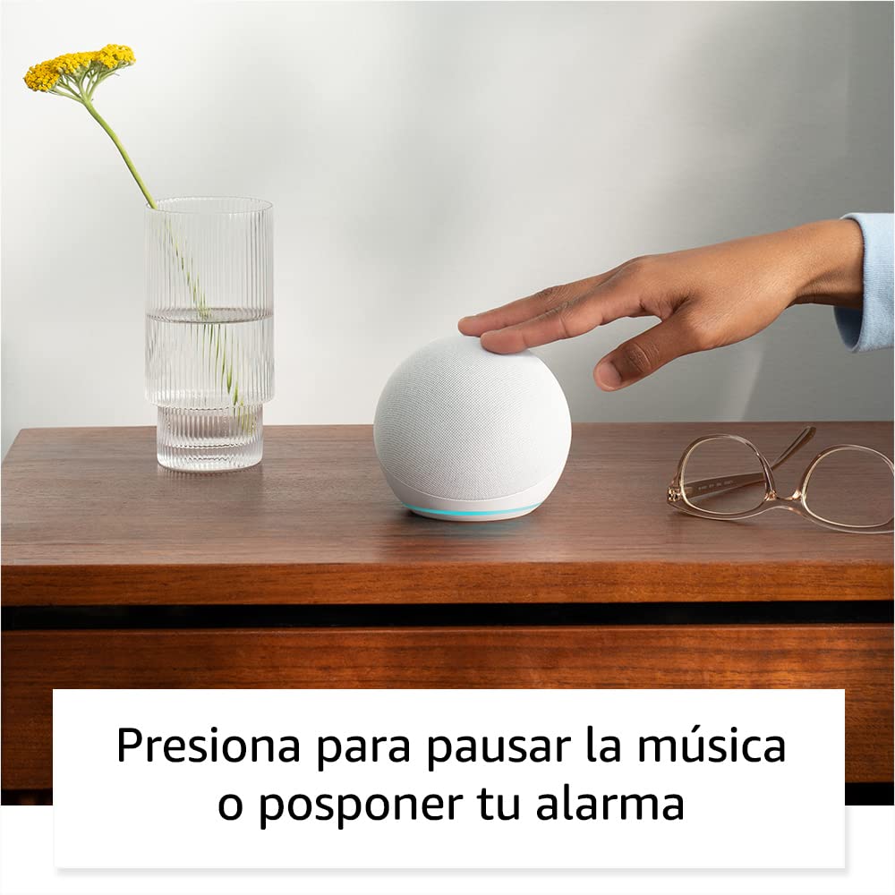 Amazon Echo Dot (modelo más reciente): bocina Alexa con sonido vibrante, ideal para recámaras, comedores y oficinas (negro)