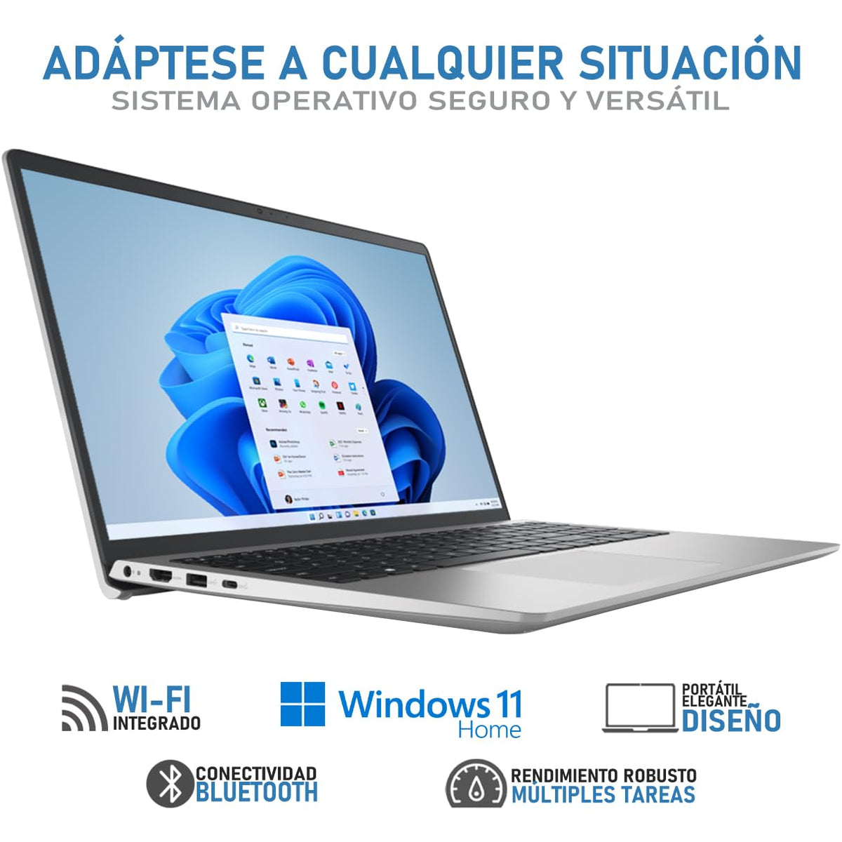 Dell Laptop Inspiron 3535 15.6" Full HD, AMD Ryzen 5 7520U 2.80GHz, 8GB, 512GB SSD, Windows 11 Home 64-bit, Español, Plata