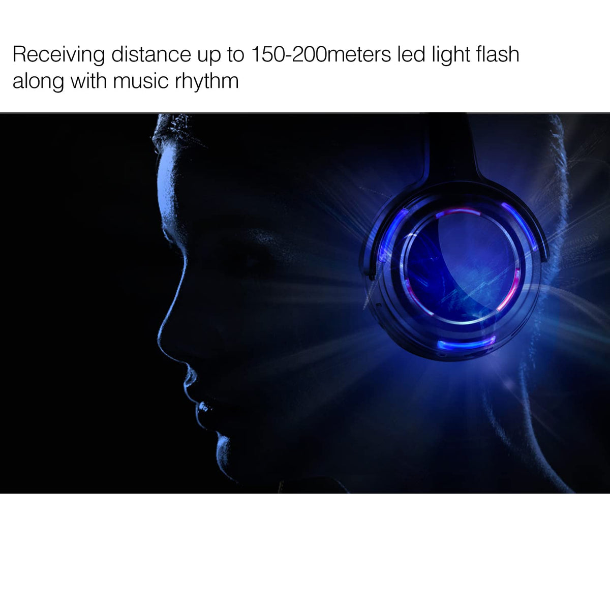 AYVVPII - Auriculares Inalámbricos con LED Silenciosos y RF para Disco Silencioso para iPod MP3 DJ Music Pary Club (30 Auriculares LED + 3 Transmisores)