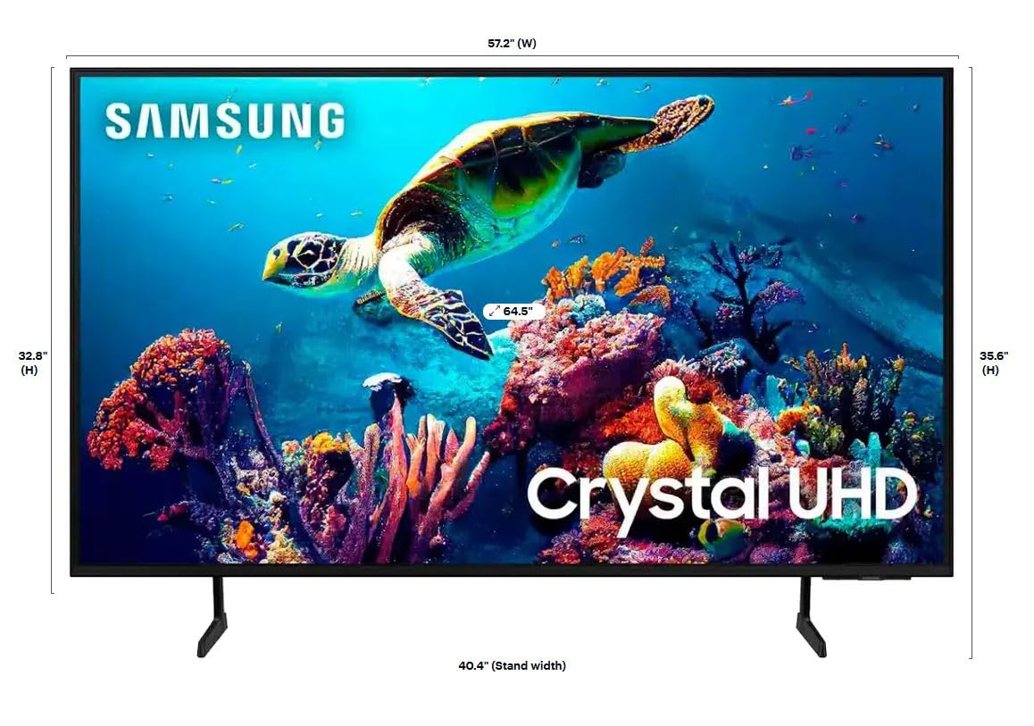 SAMSUNG Smart TV de 65” Pulgadas Clase DU6900 Series Crystal Ultra HD 4K Tizen TV (2024) | UN65DU6900FXZA