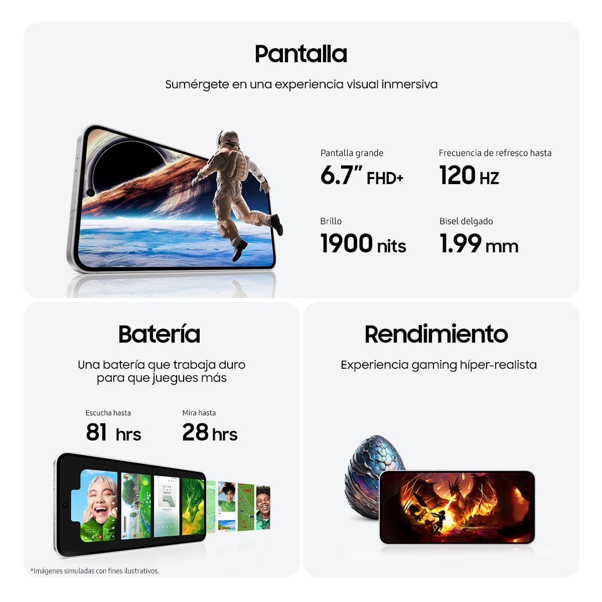 SAMSUNG Galaxy S24 FE 5G Gris 8GB RAM 256GB, AI, Nacional con Garantía