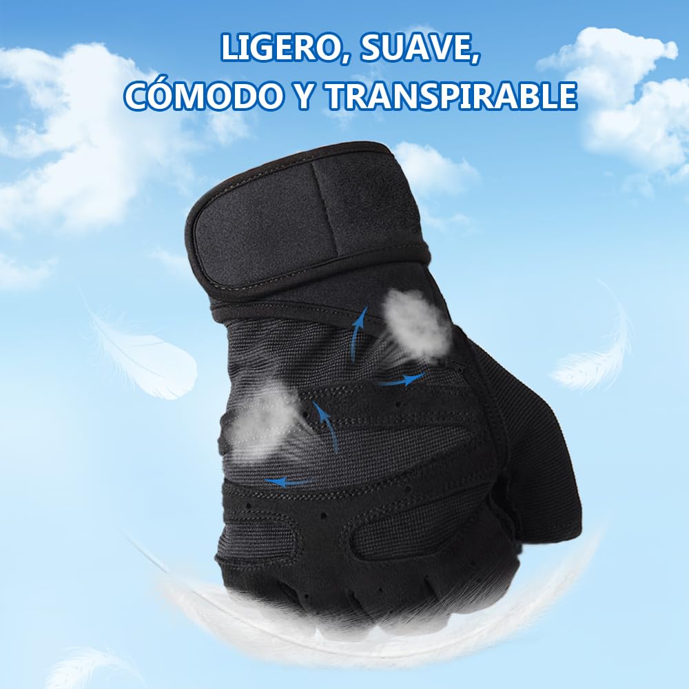 EASYTAO Guantes Deportivos, Guantes para Gimnasio con Protección de Muñecas
