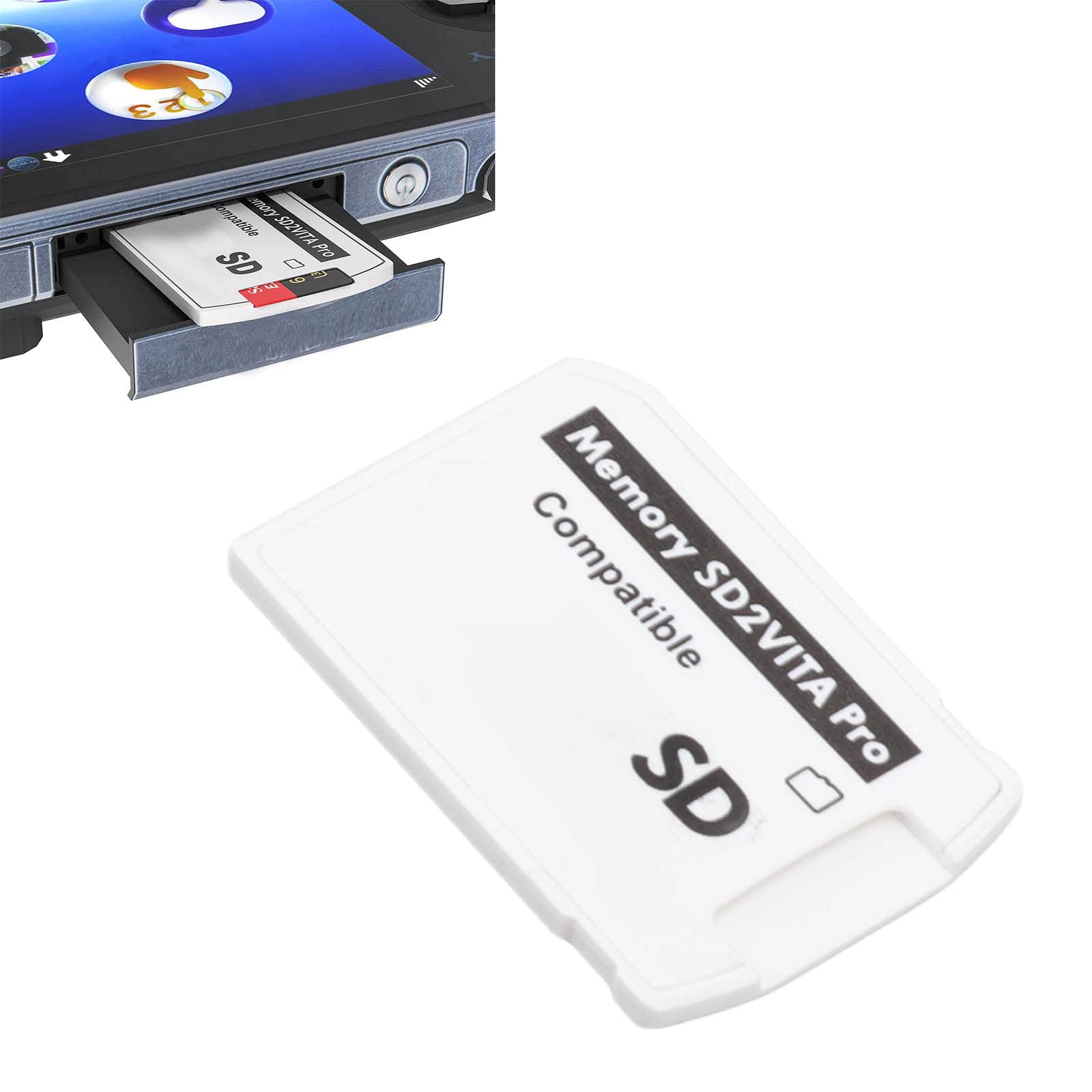 Acogedor Adaptador de Tarjeta de Memoria SD2Vita, Adaptador de Tarjeta de Memoria PS Vita 5.0, hasta 256 GB, Adaptador de Tarjeta de Almacenamiento para PS Vita 1000 2000, Sistema HENkaku