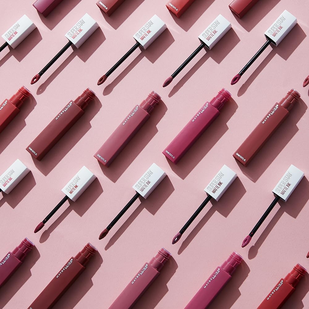 Maybelline SuperStay Matte Ink Labial Líquido, Larga Duración 16 Horas, Alta Pigmentación Sin Transferencia, Aplicador de Precisión en Flecha, 20 Pioneer, 5 ml