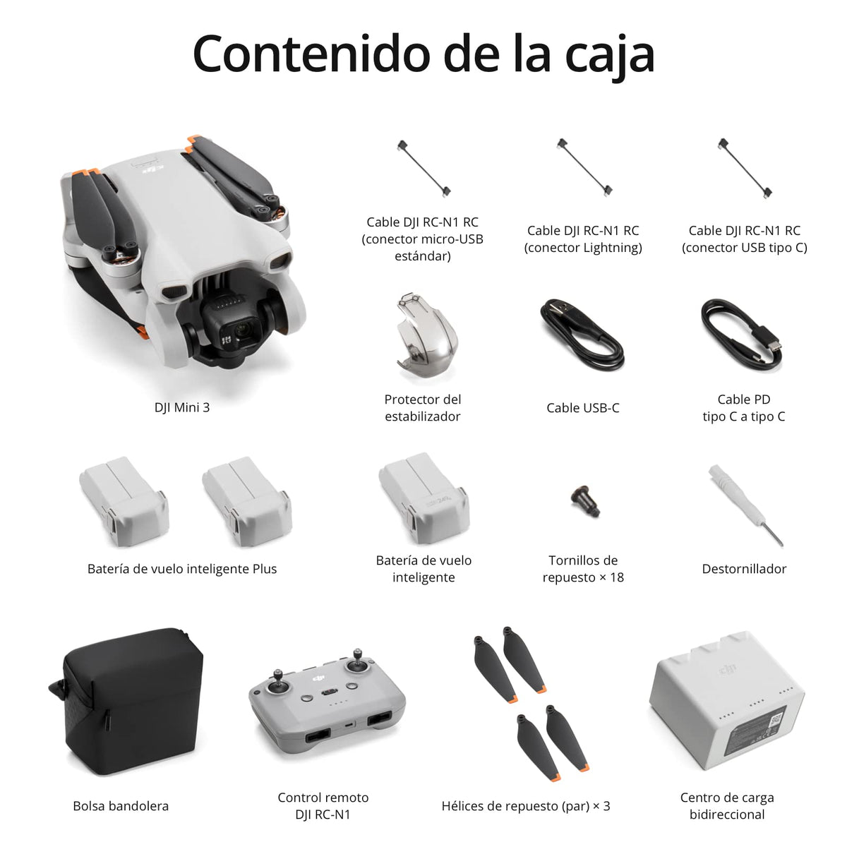 DJI Mini 3 Pack Vuela Más Plus, Dron Mini con cámara Ligero y Plegable con vídeo 4K HDR, 51 min de Tiempo de Vuelo, Grabación Vertical y Funciones Inteligentes, negro, M16313
