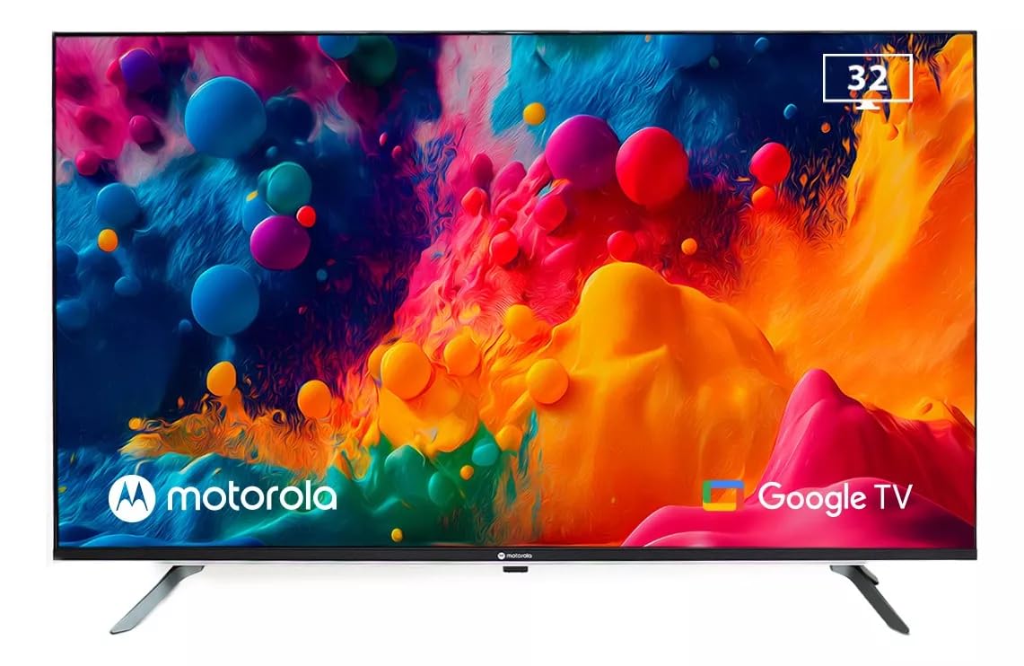 motorola Google TV Television Smart TV Android TV 32" Pulgadas | LED Pantalla Compatible con Google TV | Vive en Full HD | 2024 Modelo MOT32HLE11 | Negro Bezel