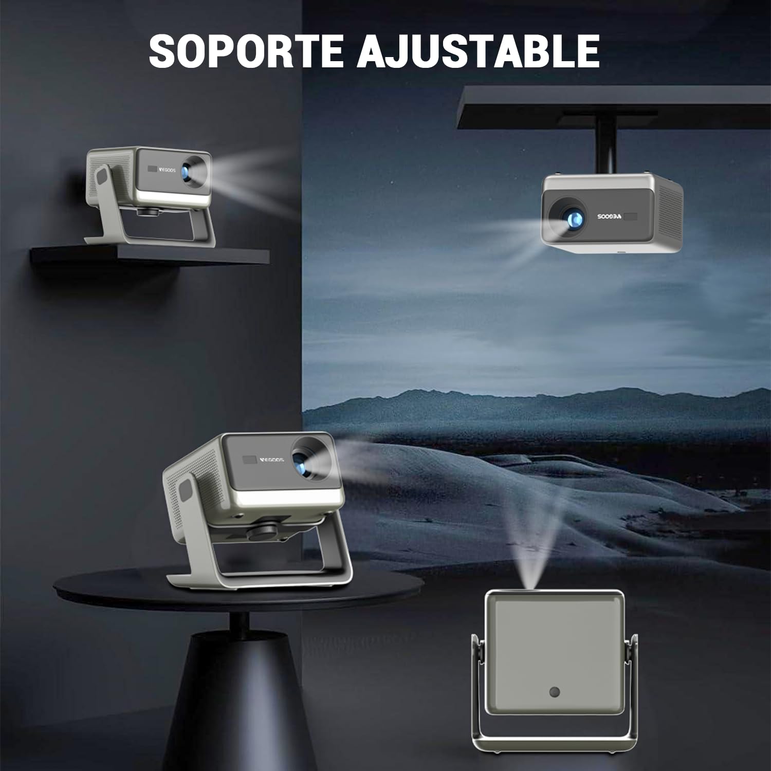 VEGOOS Licencia Netflix Proyector Portatil, Proyectores Inteligente 1080P