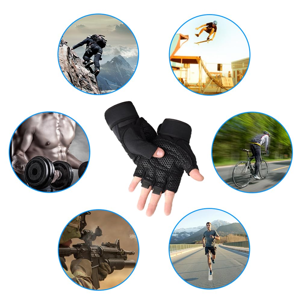 EASYTAO Guantes Deportivos, Guantes para Gimnasio con Protección de Muñecas