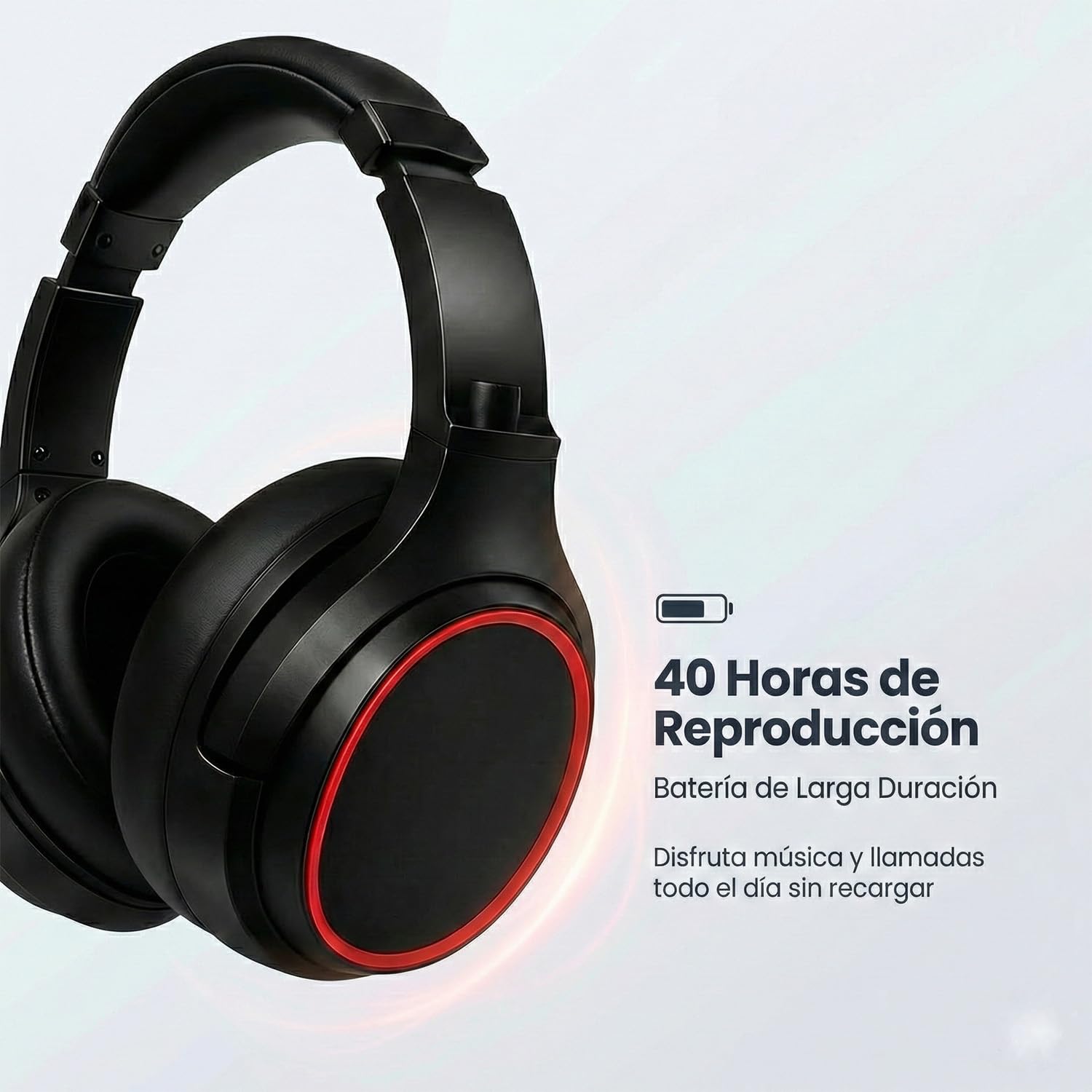 JSHIB Audifonos Inalambricos Diadema con Micrófono | 40H Batería | Sonido Hi-Res | Diadema Ajustable y Cómoda para Trabajo, Viajes y Gaming