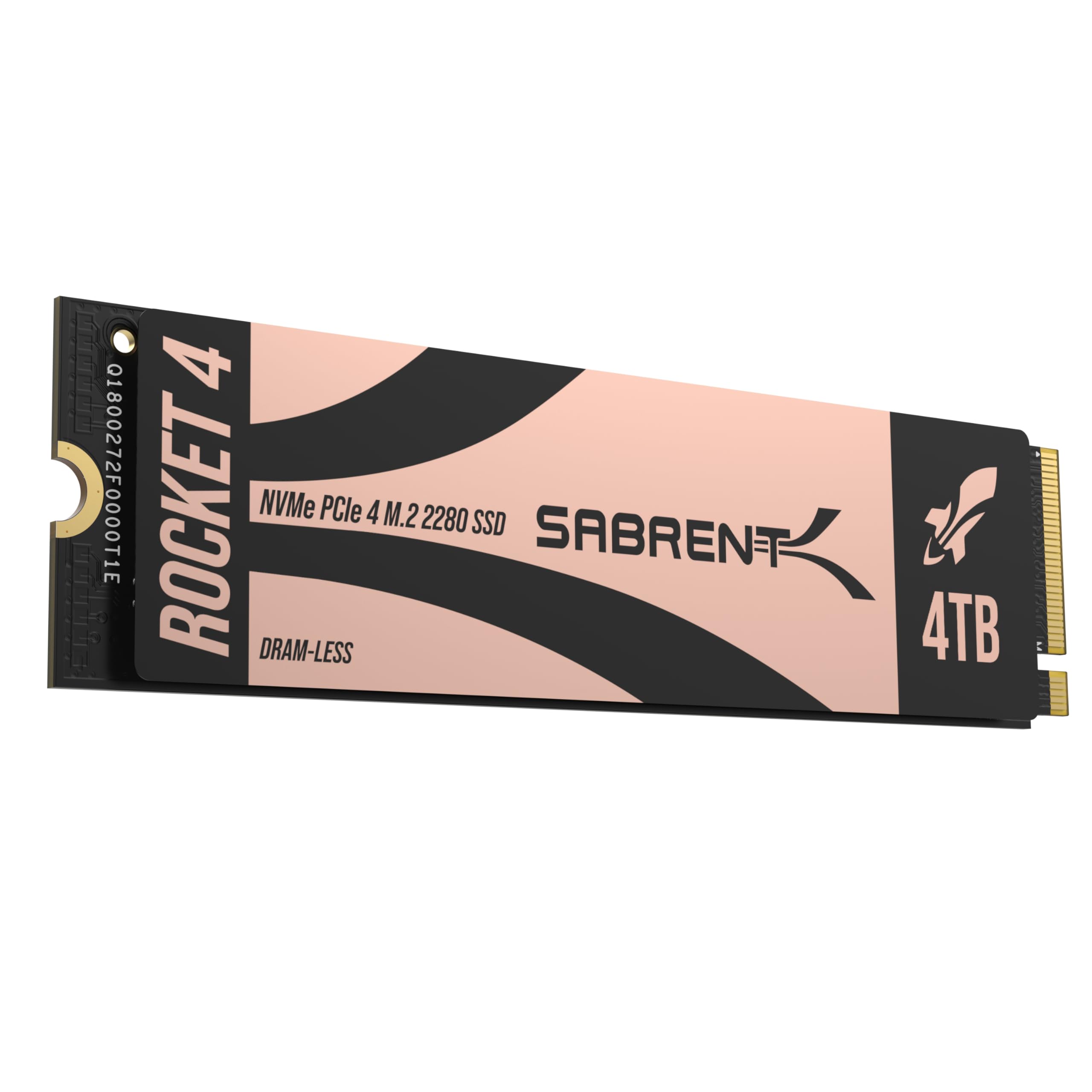 SABRENT Rocket 4 4 TB NVMe SSD PCIe Gen4 M.2 2280 Unidad Interna de Estado sólido de hasta 7450 MB/s de Lectura 6400 MB/s de Escritura para PS5 Desktop Laptop Gaming Almacenamiento de Alta Velocidad