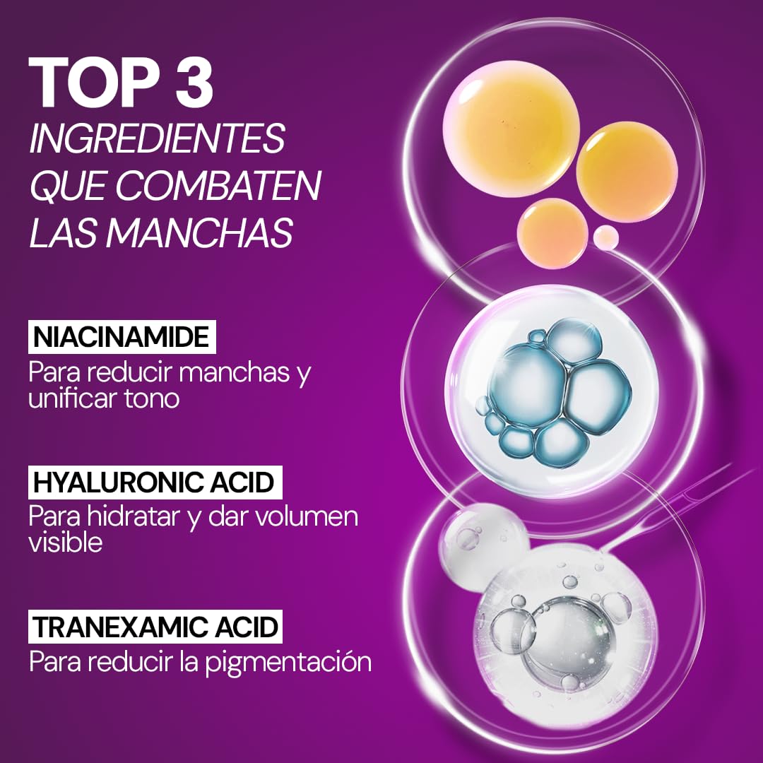 SEYOUL Suero Facial 21 Días con Ácido Hialurónico + Ácido Tranexámico + Niacinamida, Hidratación Profunda y Manchas Menos Visibles, 21 sobres