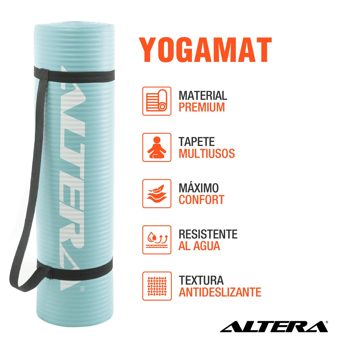 Tapete de Yoga y Pilates Fitness con Correa, Esterilla de Pilates, Pilates Fitness con Correa Transportadora, Antideslizante y Resistente al agua, Ideal para Gimnasio, Ejercicio en Casa, Deporte, Colchoneta, Gimnasia.