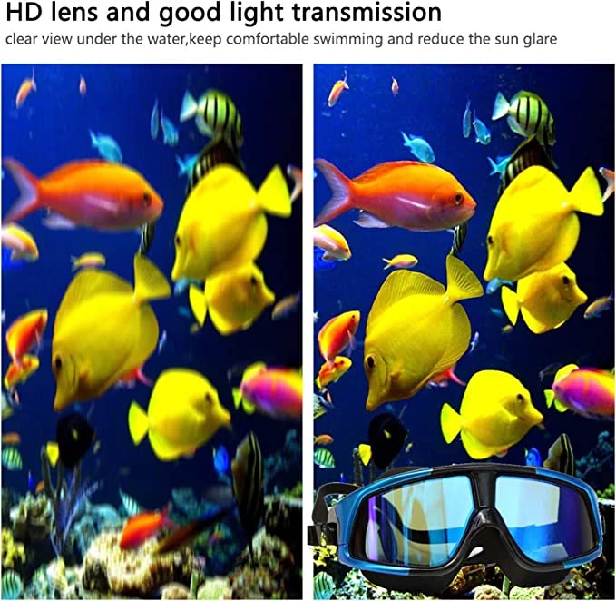 Autbye - Gafas de Natación, Goggles de Natación Anti Niebla UV, Anteojos de Natación Graduadas para Adultos Hombres Mujeres Jóvenes para Interiores y Exteriores