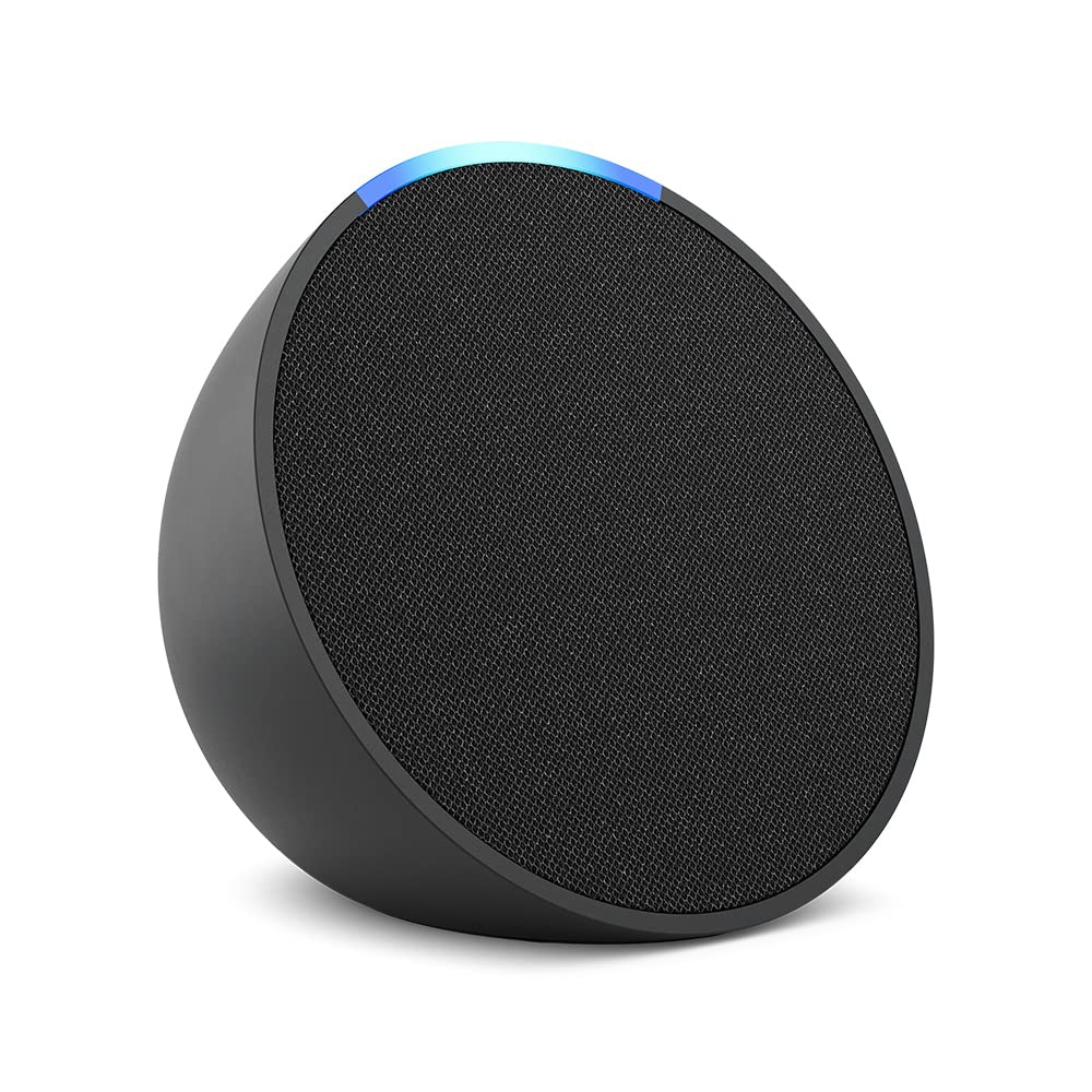 Amazon Echo Pop (modelo más reciente): nuestra bocina más pequeña que se adapta a cualquier habitación (negro), con el Acceso Anticipado de Alexa+