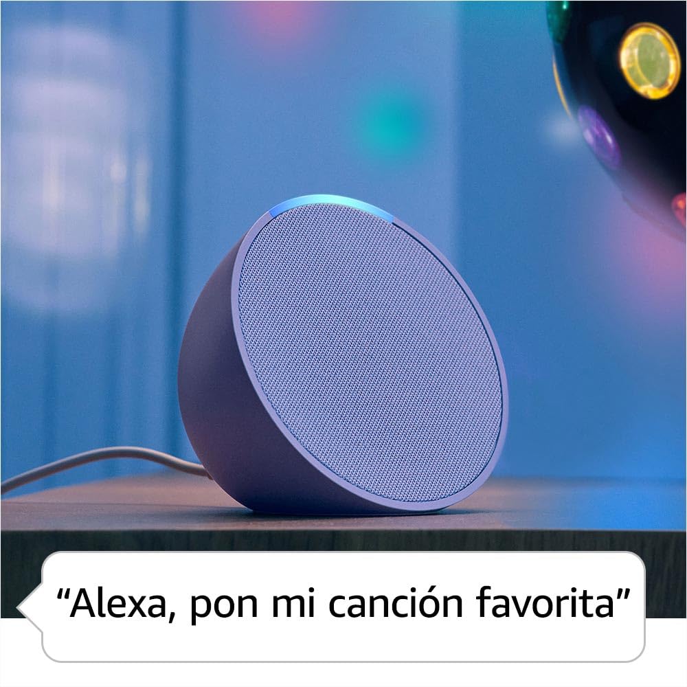 Amazon Echo Pop (modelo más reciente): nuestra bocina más pequeña que se adapta a cualquier habitación (lavanda), con el Acceso Anticipado de Alexa+