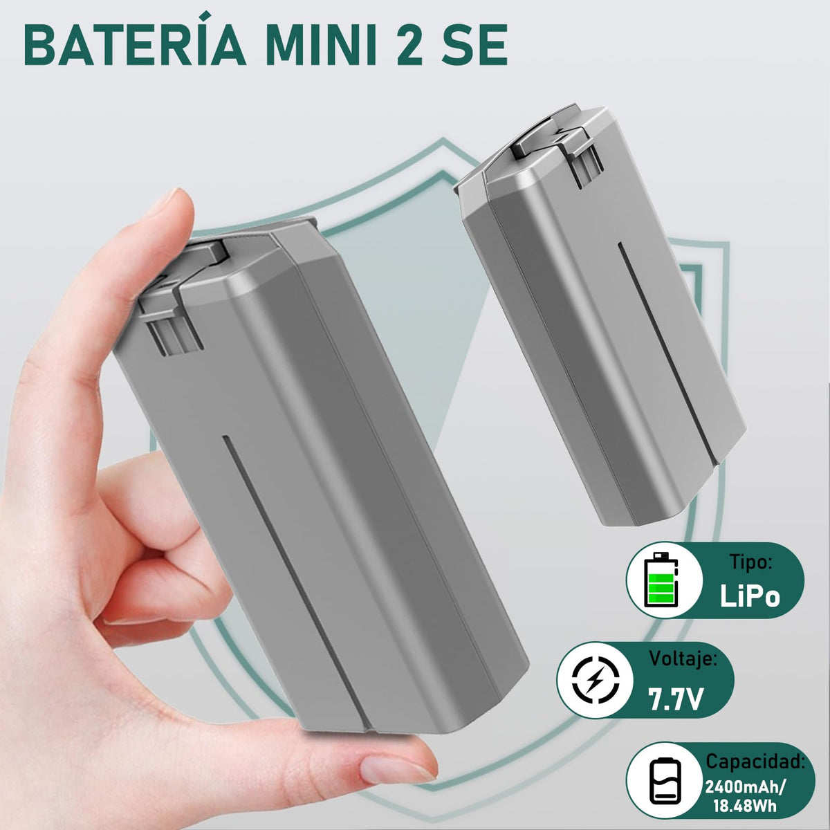 Artman Paquete de 2 Batería Mini 4K/Mini 2 con Estación de Carga, Batería para DJI Mini SE con Concentrador de Carga Bidireccional con Pantalla, Batería de 2400mAh 7,7V y 31 Minutos de Tiempo de Vuelo