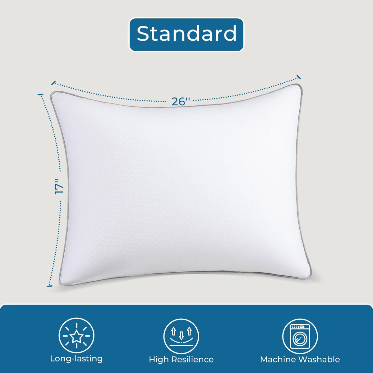 Sasttie Almohadas Tamaño Estándar Juego de 4, Almohadas de Cama para Todo Tipo de Durmientes, Relleno Alternativo Certificado Oeko-Tex, Calidad Hotelera y Lavables a Máquina