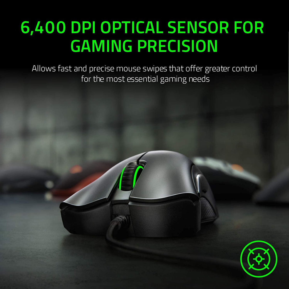 Razer DeathAdder Essential Gaming Mouse - Ratón óptico de 6400 DPI - 5 botones programables - Interruptores mecánicos - Puños laterales de goma - Negro clásico (Reacondicionado)