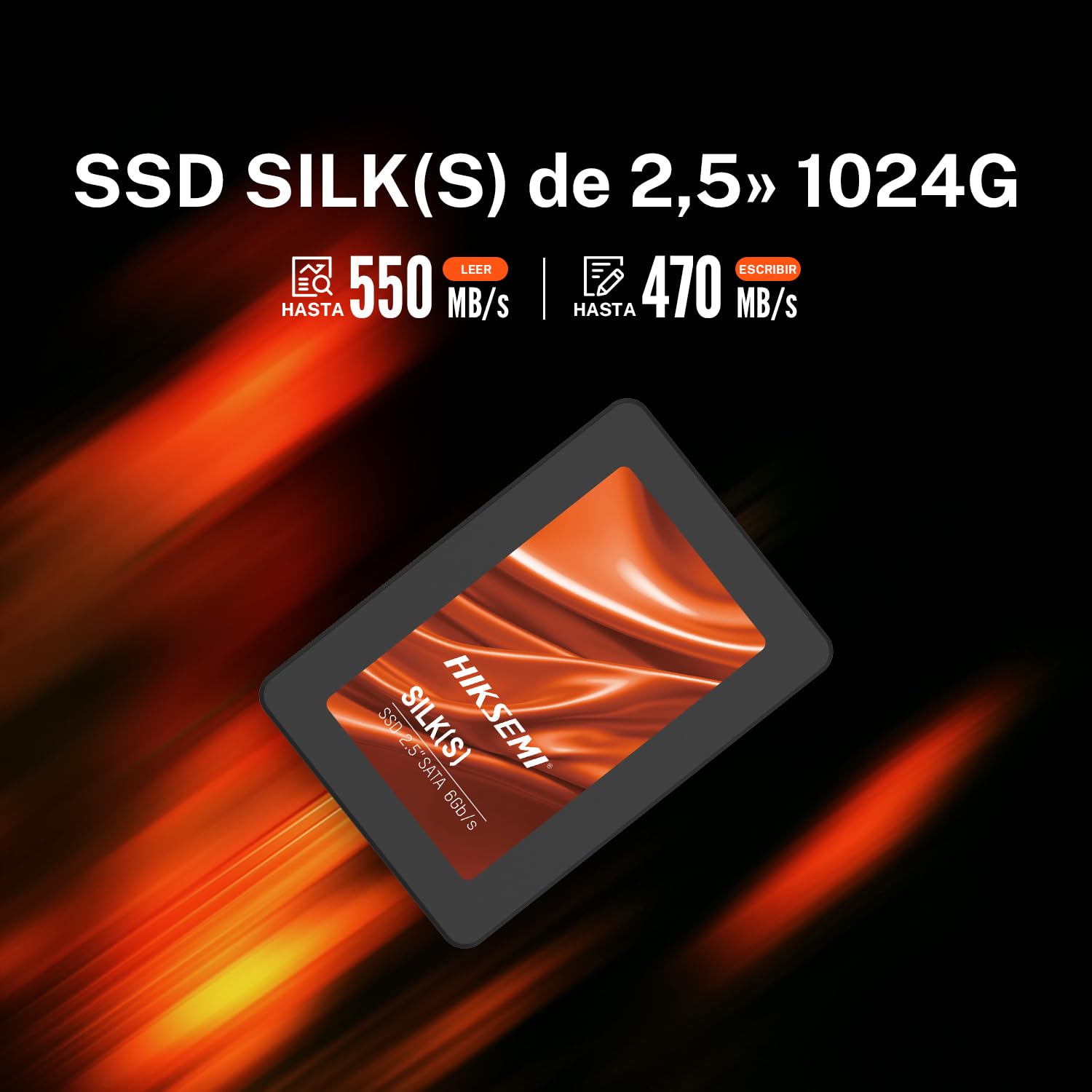 HIKSEMI Unidad de Estado Sólido SSD 2,5", 1024GB, SATA III (6Gb/s), Interno, Lectura: 550MB/s y Escritura: 470MB/s, Serie Silk(S)