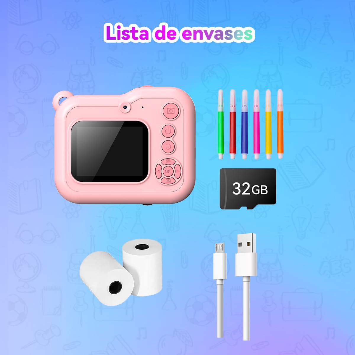 ETprin Cámara Instantánea Infantil – Cámara Digital HD 1080P con Modo Selfie, Fotos Divertidas y Creativas,Recargable,Perfecta para Niños de 3 a 12 Años