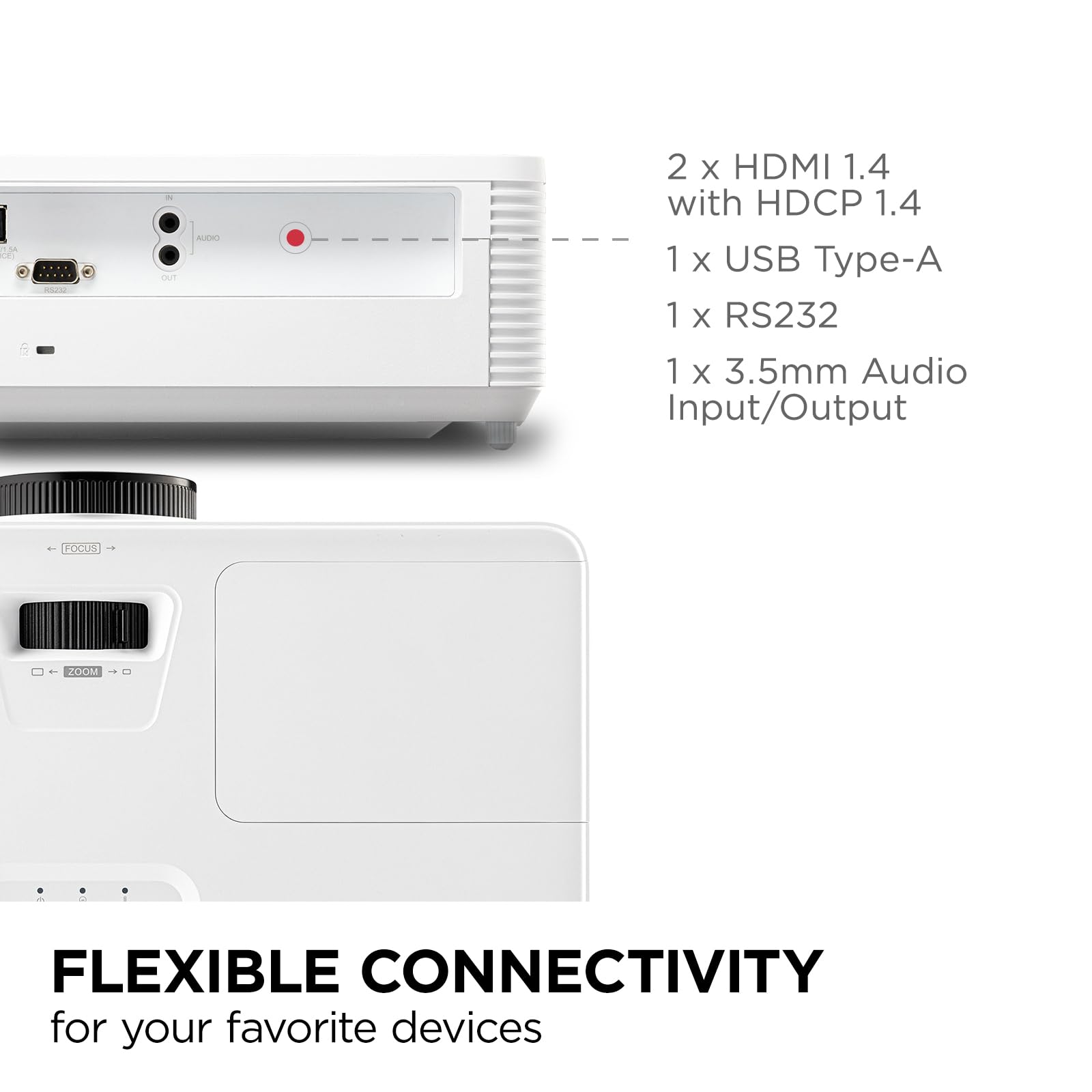ViewSonic PA503HD Proyector de Alto Brillo de 4000 lúmenes con 1.1x Zoom óptico, entradas USB y HDMI para el hogar y la Oficina