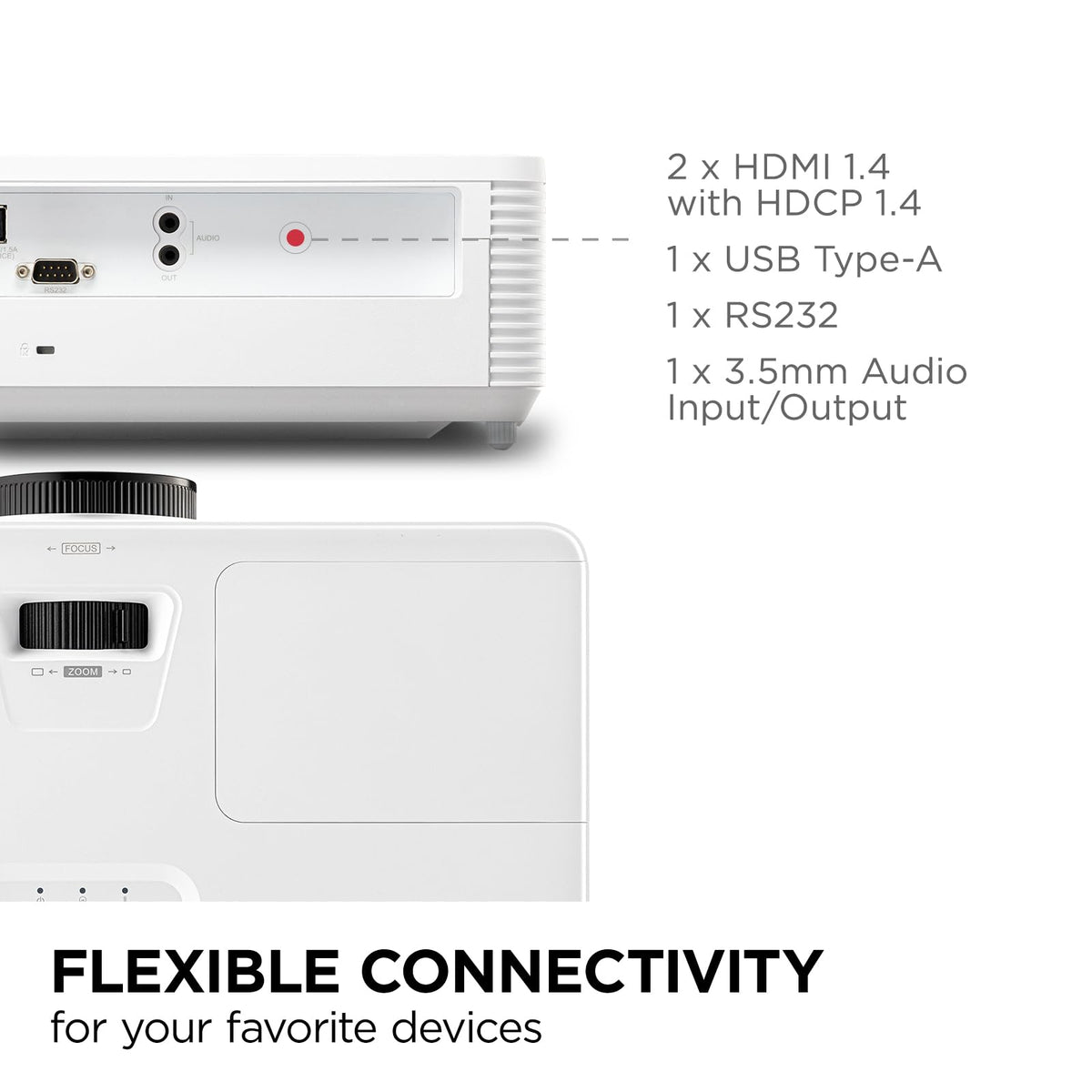 ViewSonic PA503HD Proyector de Alto Brillo de 4000 lúmenes con 1.1x Zoom óptico, entradas USB y HDMI para el hogar y la Oficina