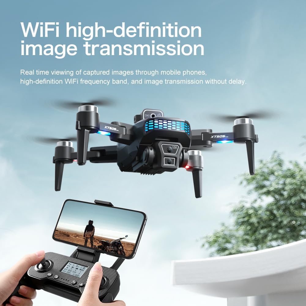 GILLAS Mini Drones Dron Mini con Cámara Ligero y Plegable con Vídeo 4k HDR Baterias 2 y Giro 360° Aérea Regreso a Casa Rth Cuadricóptero con Luz Led Compatible con Ios y Android 1080P HD