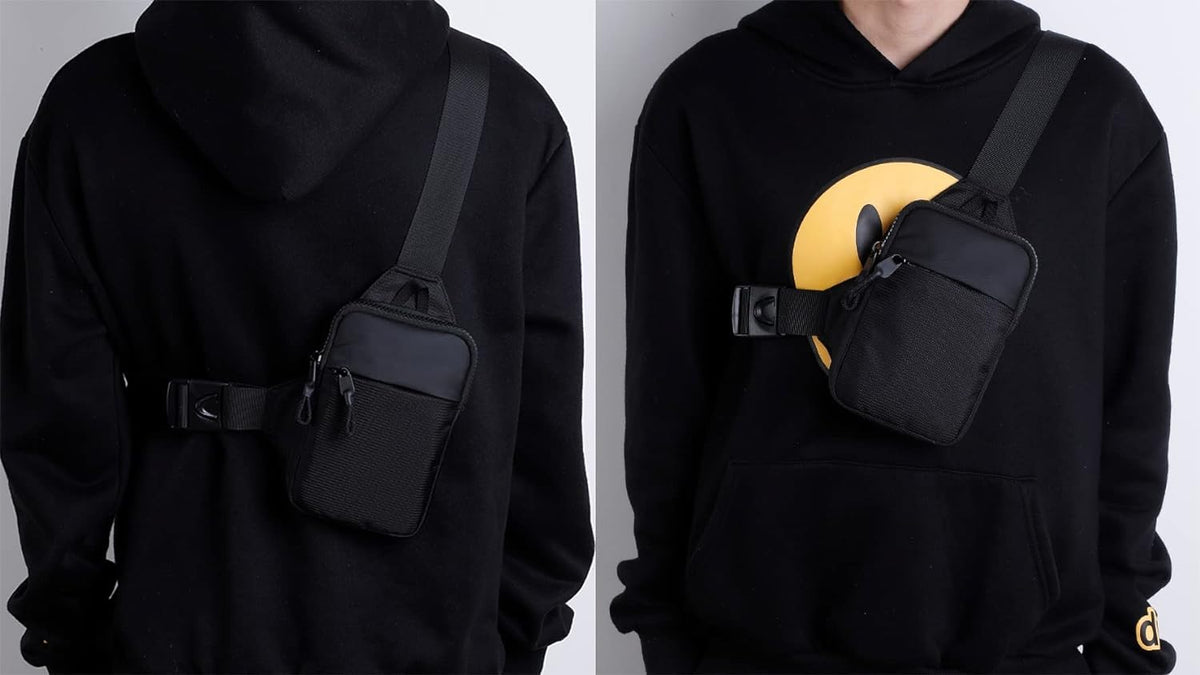 CXJYSD Mini Bolso Cruzado En El Pecho,Para Hombre Y Mujer Con Bolsillos Dobles,Riñonera Impermeable Con Manos Libres,Adecuado Para Deportes Al Aire Libre,Correr Y Viajar