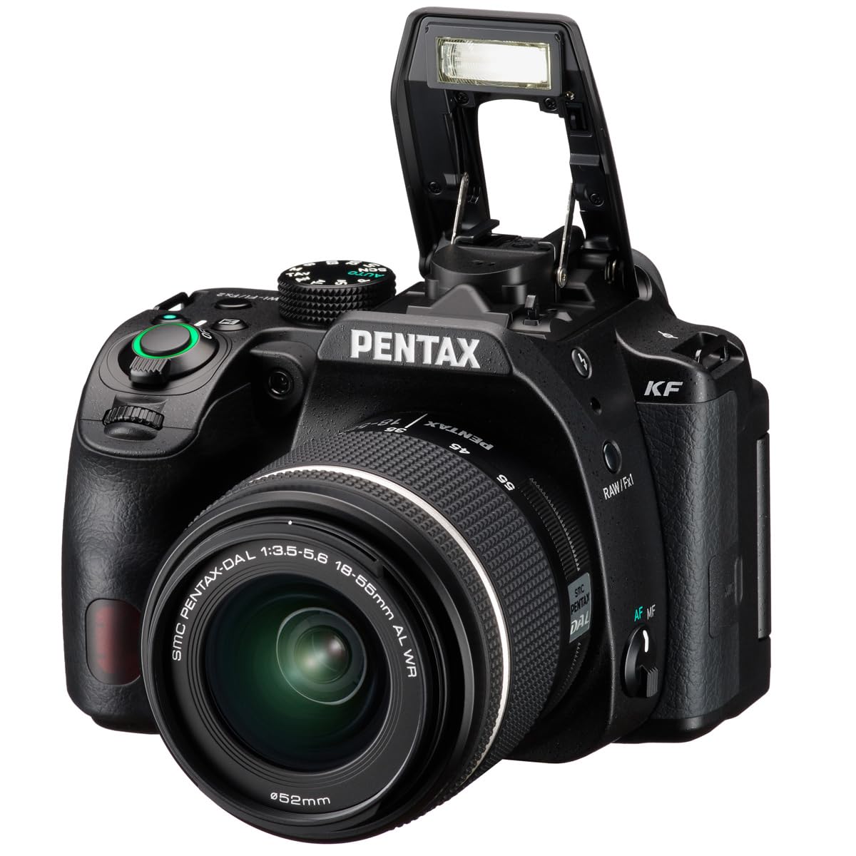 Pentax KF APS-C Cámara réflex Digital 18-55 WR Kit con Monitor LCD a Prueba de Polvo, Resistente a la Intemperie y de ángulo Variado, Color Negro
