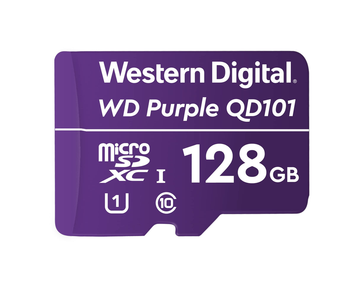 Western Digital Memoria MicroSDXC Purple - 128GB - Clase 10 - U1 - para Videovigilancia