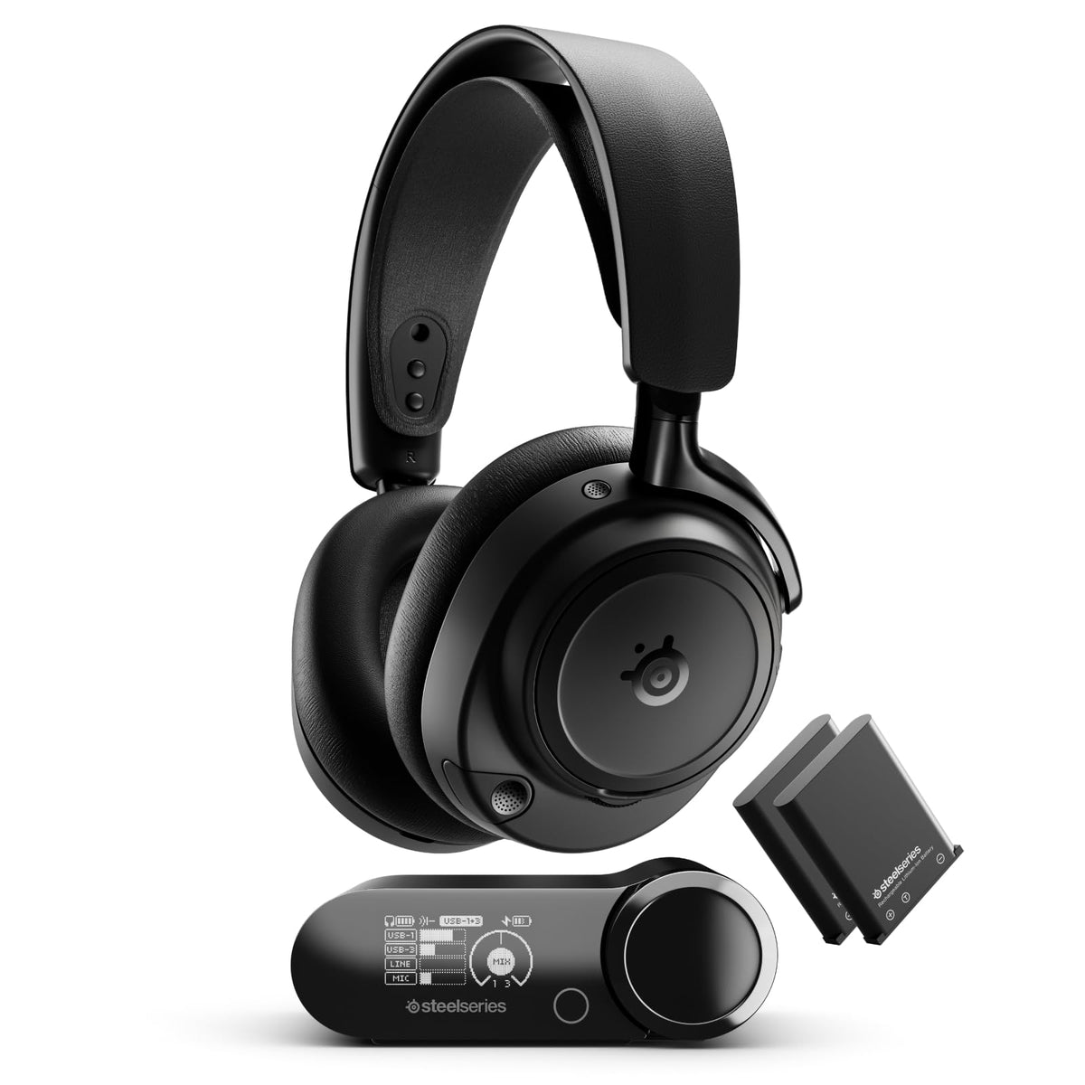 SteelSeries Arctis Nova Elite - Hi-Res Wireless Gaming Headset — 96kHz/24bit — Carbon Fiber Speakers — ANC — AI Noise Rejection — App — 2.4GHz + BT — Multi-Source Mix — OmniPlay PC+PlayStation+Xbox