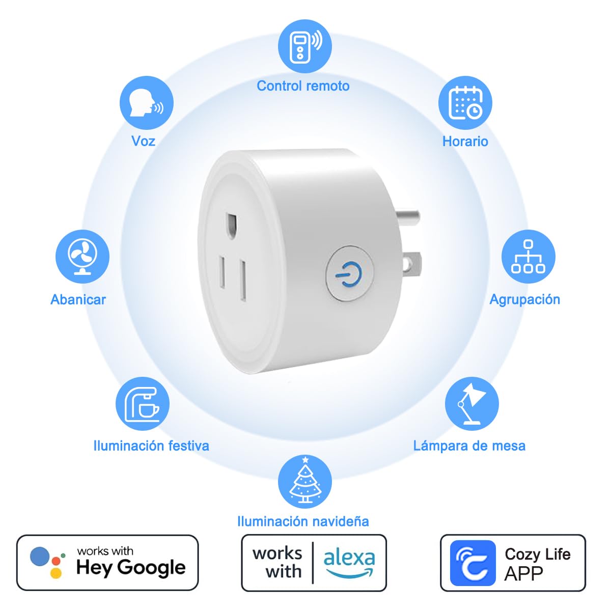 DAHAN Enchufe Inteligente WiFi, Mini Smart Plug para El Hogar, Smart Outlet Compatible con Alexa, Google Home, IFTTT, Control Remoto via APP los Dispositivos, con Función de Sincronización(4)