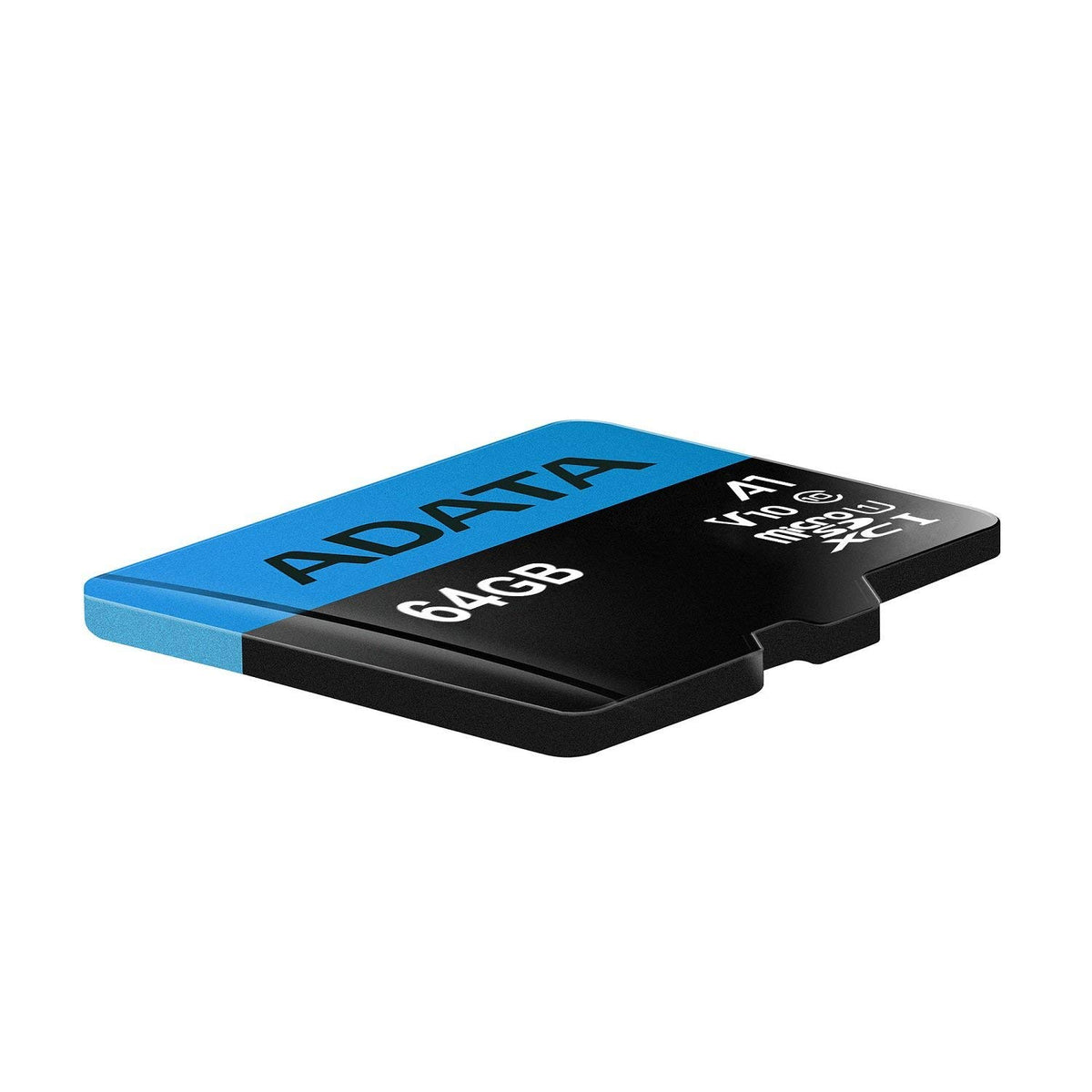 ADATA 64 GB Tarjeta de Memoria Micro SDXC con Adaptador Color Negro con Azul A1 (Clase 10)