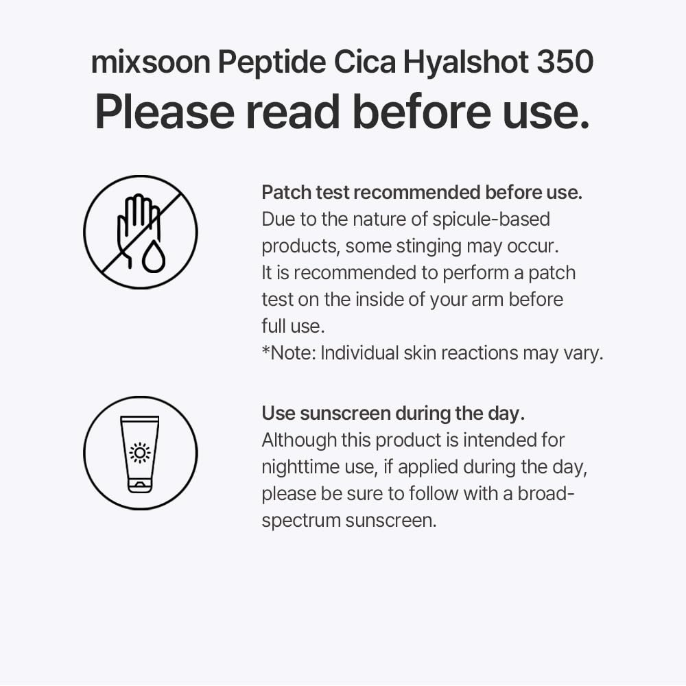 MIXSOON Peptide Cica Hyalshot 350 - 30 ml - Serum Facial Coreano con Péptidos, Centella Asiática, Ácido Hialurónico y PDRN, Skincare Coreano