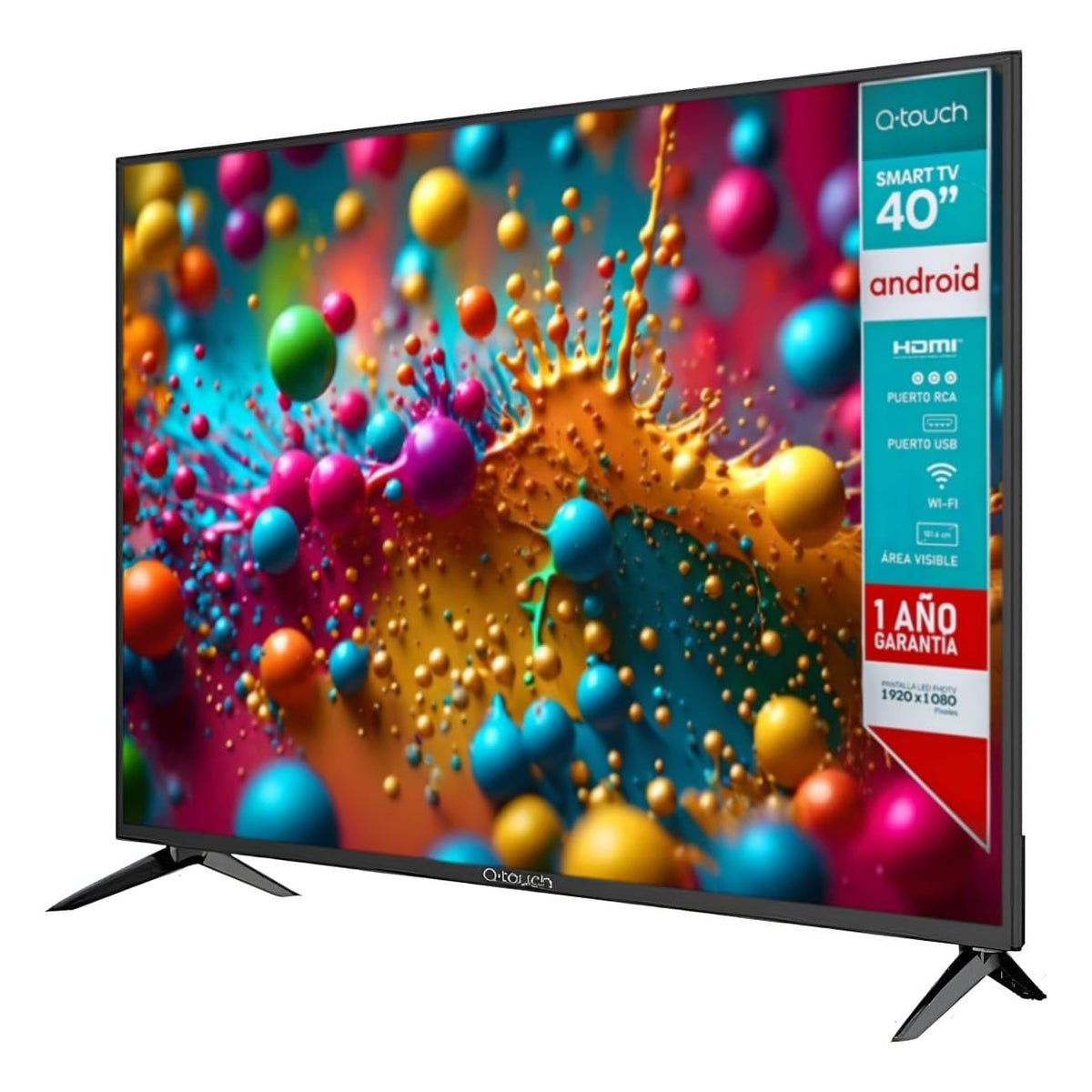 Q-Touch - Smart TV Android 40" HD - Pantalla LED, WiFi, Netflix, Youtube