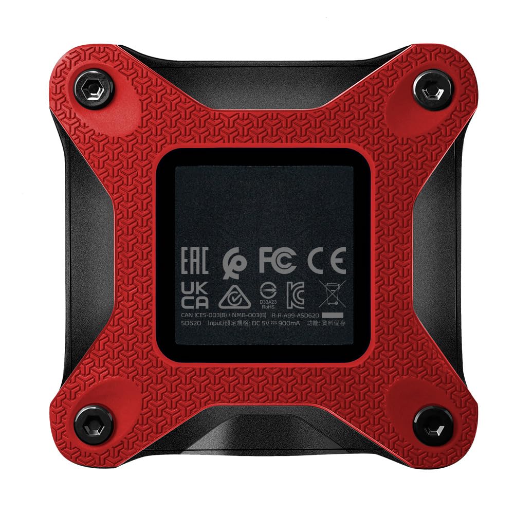 ADATA Unidad de Estado Solido SSD Externo 1TB SD620 USB 3.2 Xbox PS5 (Rojo SD620-1TBCRD)