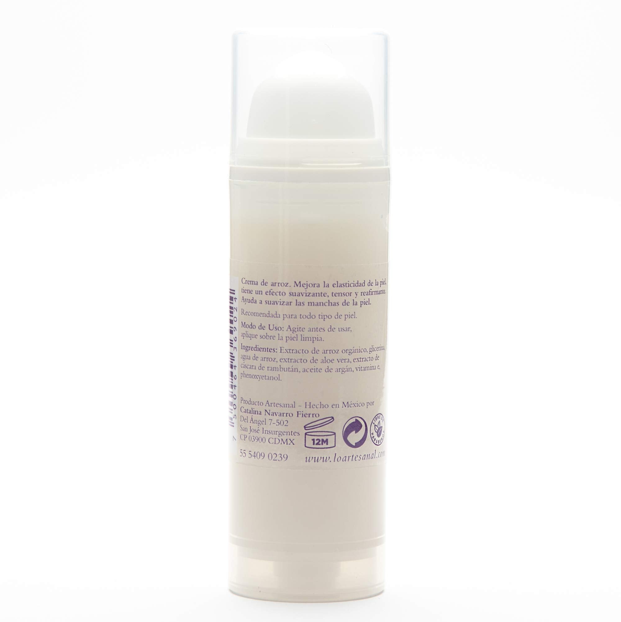 Crema Facial de Arroz, Descanso Perfecto, para uso Nocturno. Antioxidante, Hidratante, Nutritiva. Protege, hidrata y mejora el aspecto del cutis. Suaviza arrugas y manchas.