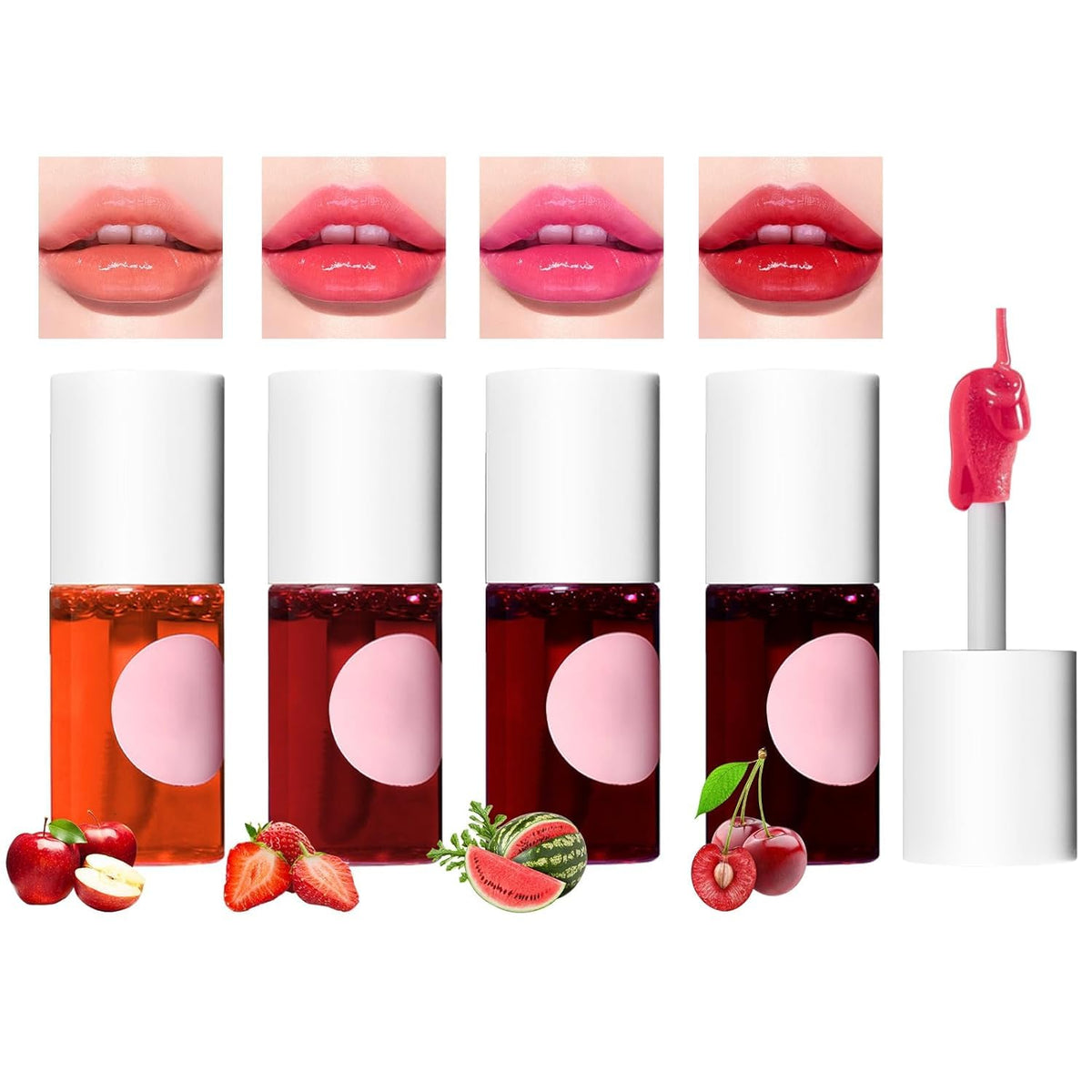 Tintas Labiales Permanente Tinte De Labios Gloss Liquida Water Tint Coreana Lip Maquillaje 4 Piezas LíQuidas Hidratante Mejillas Brillo Hydrating Cheek Hold Lipstick LáPiz Labial