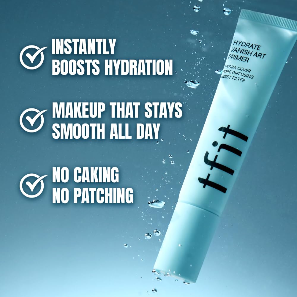 TFIT Hydrate Vanish Primer, Prebase Coreano, Hidrante, Poros Invisibles, Ideal para Piel Seca, Suave, Maquillaje Coreano, 30ml