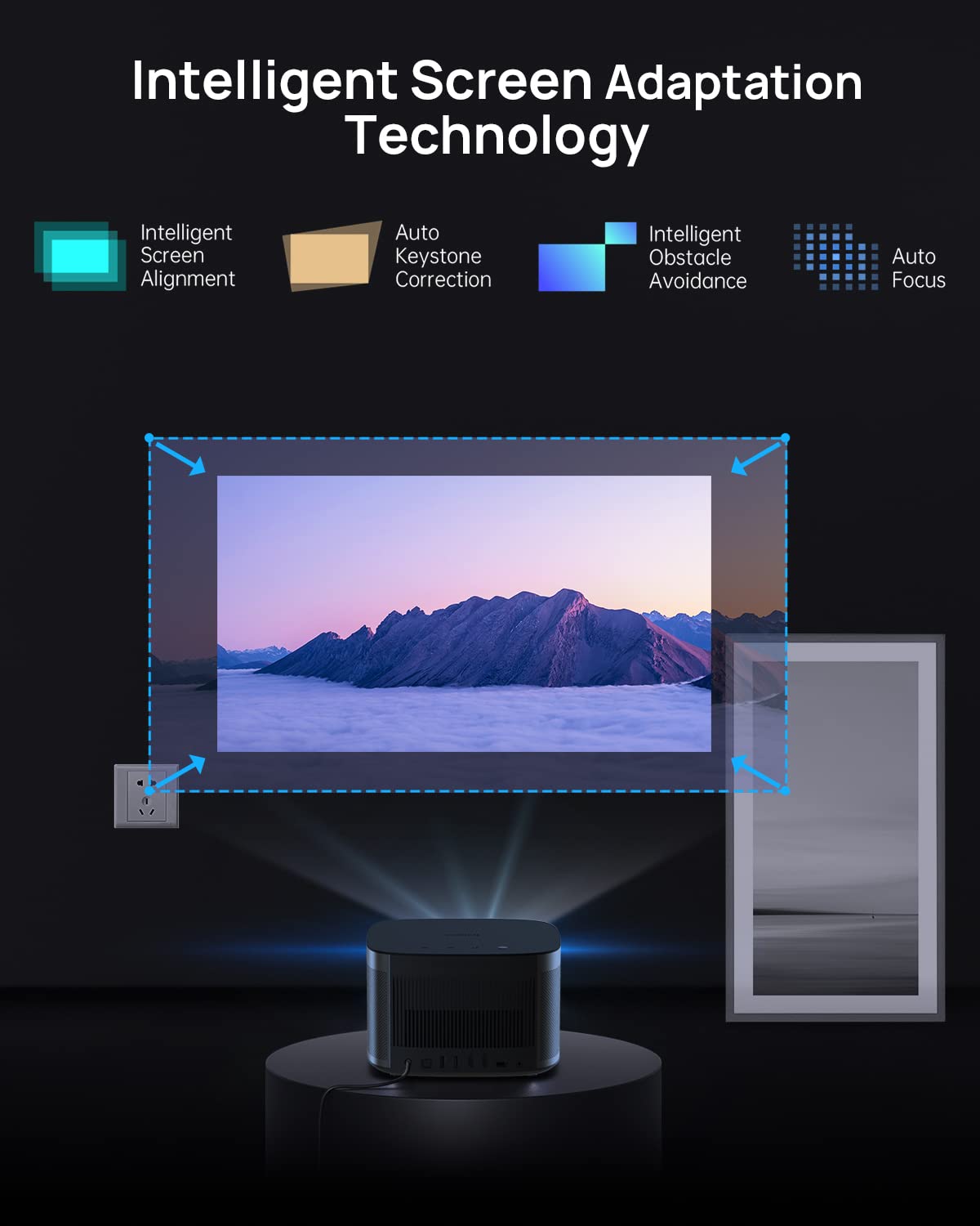 Proyector XGIMI Horizon Pro 4K, 1500 lúmenes ISO, proyector de películas Android TV 10.0 con altavoces Harman Kardon integrados, adaptación de visualización Keystone para proyector de cine en casa