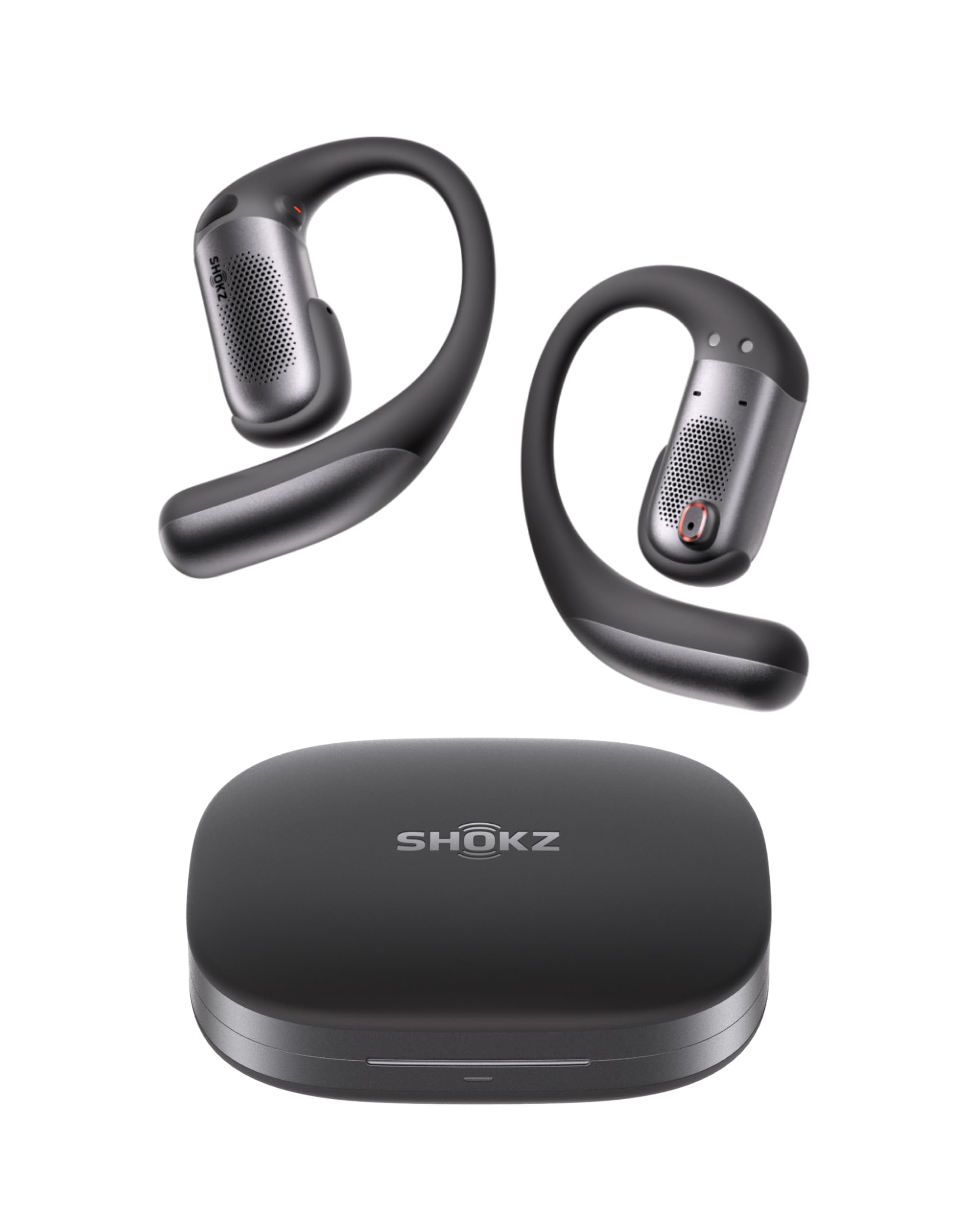 SHOKZ New OpenFit Pro Open-Ear Headphones, Dolby Atmos Comfortable Earbuds 50H Playtime, IP55 Water-Resistant, Exquisite Microphone Noise Reduction, USB-C Fast Charging, Wireless Charging, Black