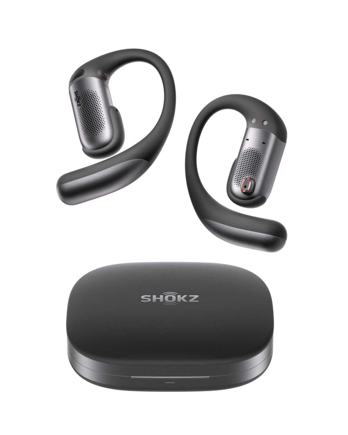 SHOKZ New OpenFit Pro Open-Ear Headphones, Dolby Atmos Comfortable Earbuds 50H Playtime, IP55 Water-Resistant, Exquisite Microphone Noise Reduction, USB-C Fast Charging, Wireless Charging, Black