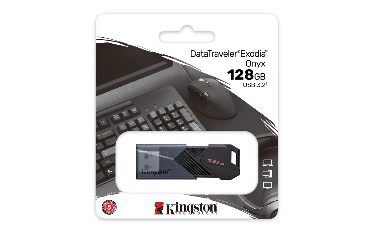 Kingston USB DataTraveler Exodia Onyx Capacidad: 128GB USB-A 3.2 Gen 1 (DTXON/128GB)