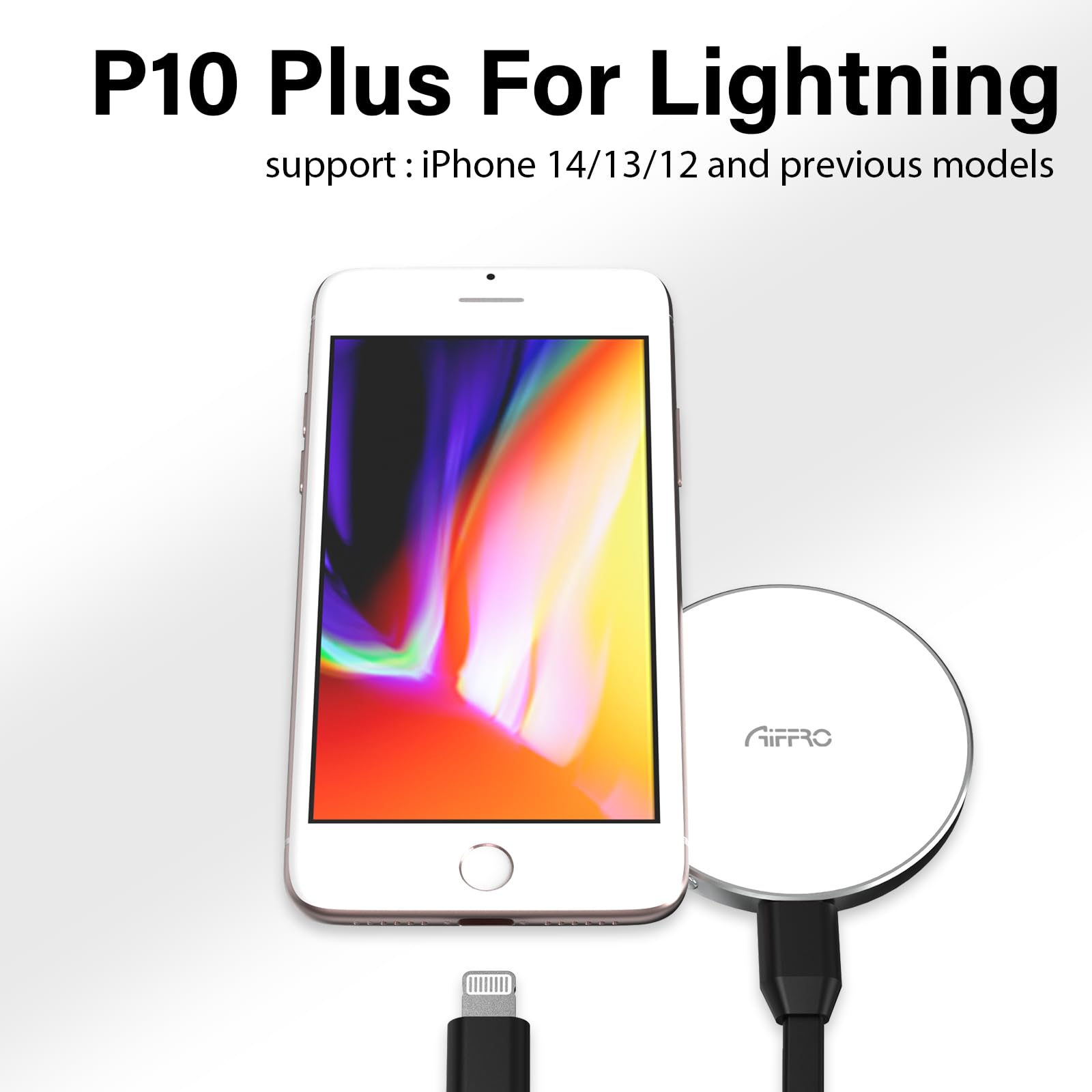 Aiffro P10 Plus Unidad magnética a USB portátil de Estado sólido,Cable para iPhone 14/13/12/11/X, Compatible con MagSafe, hasta 2000 MB/S