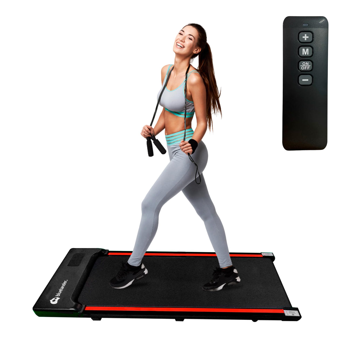 Bluelander Walking Pad, Caminadora Electrica con Pantalla Digital, Diseño Compacto, Ajuste de Velocidad, Entranamiento en Casa, Control Remoto, Almohadilla Antideslizante, Cinta de Correr