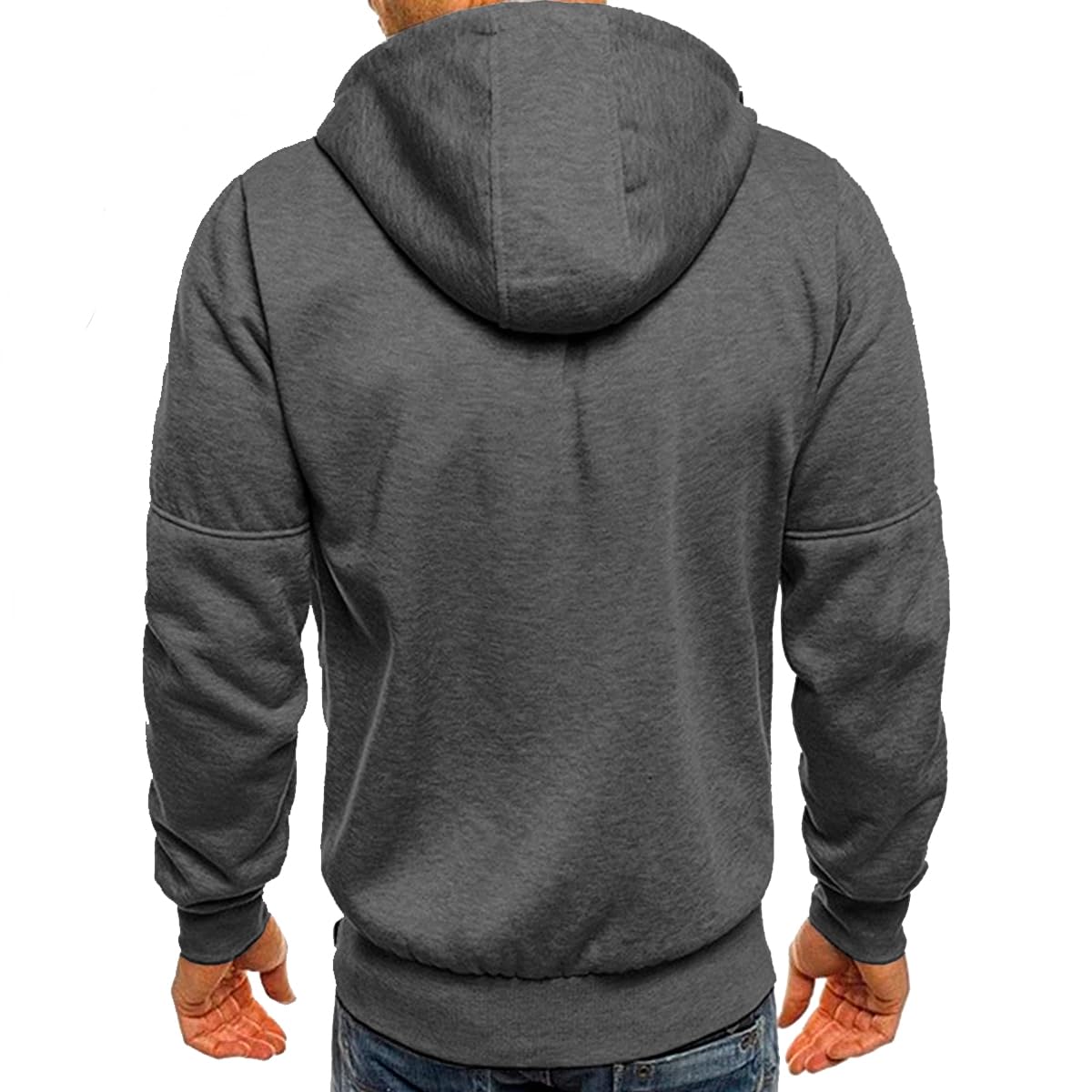 SHVE SHENDY VENDY Sudadera con Capucha para Hombre Casual con Bolsillos Cierre Sudadera Hoodie para Deporte Gris Oxford Extra Grande