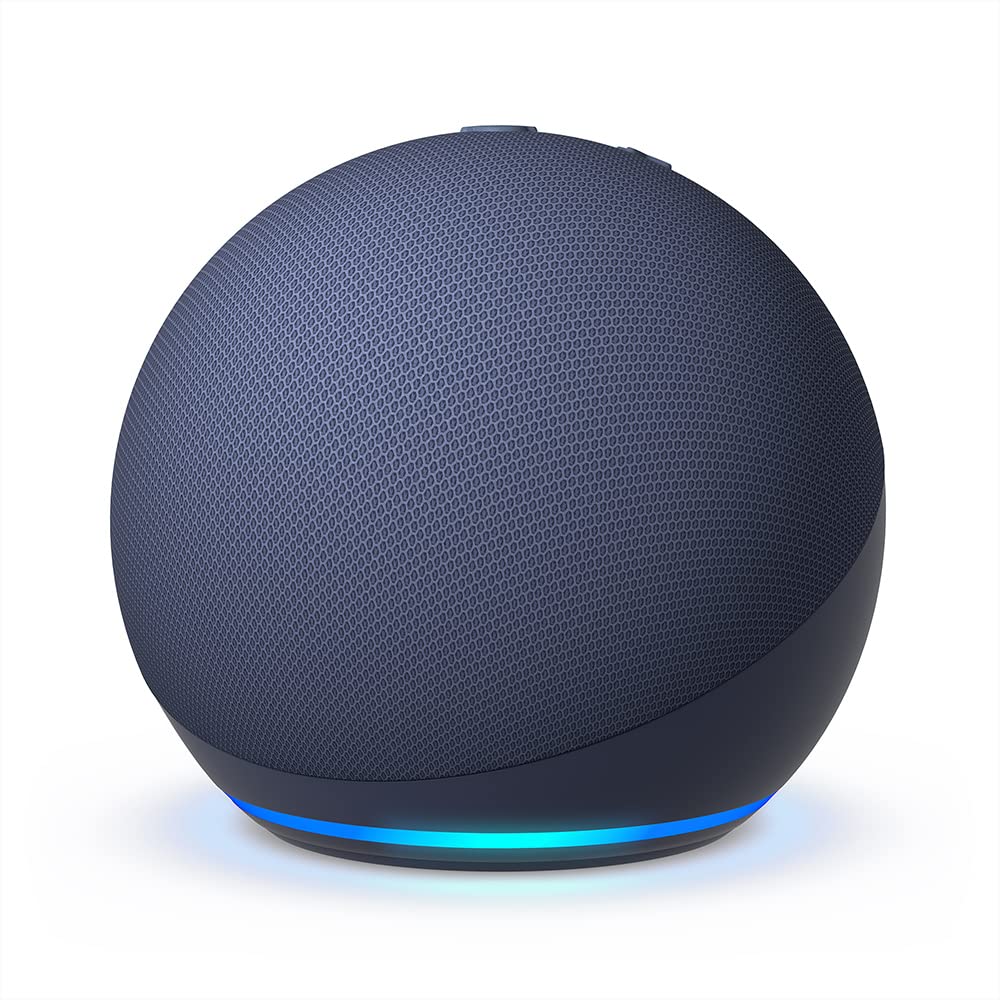 Amazon Echo Dot (modelo más reciente): bocina Alexa con sonido vibrante, ideal para recámaras, comedores y oficinas (azul)